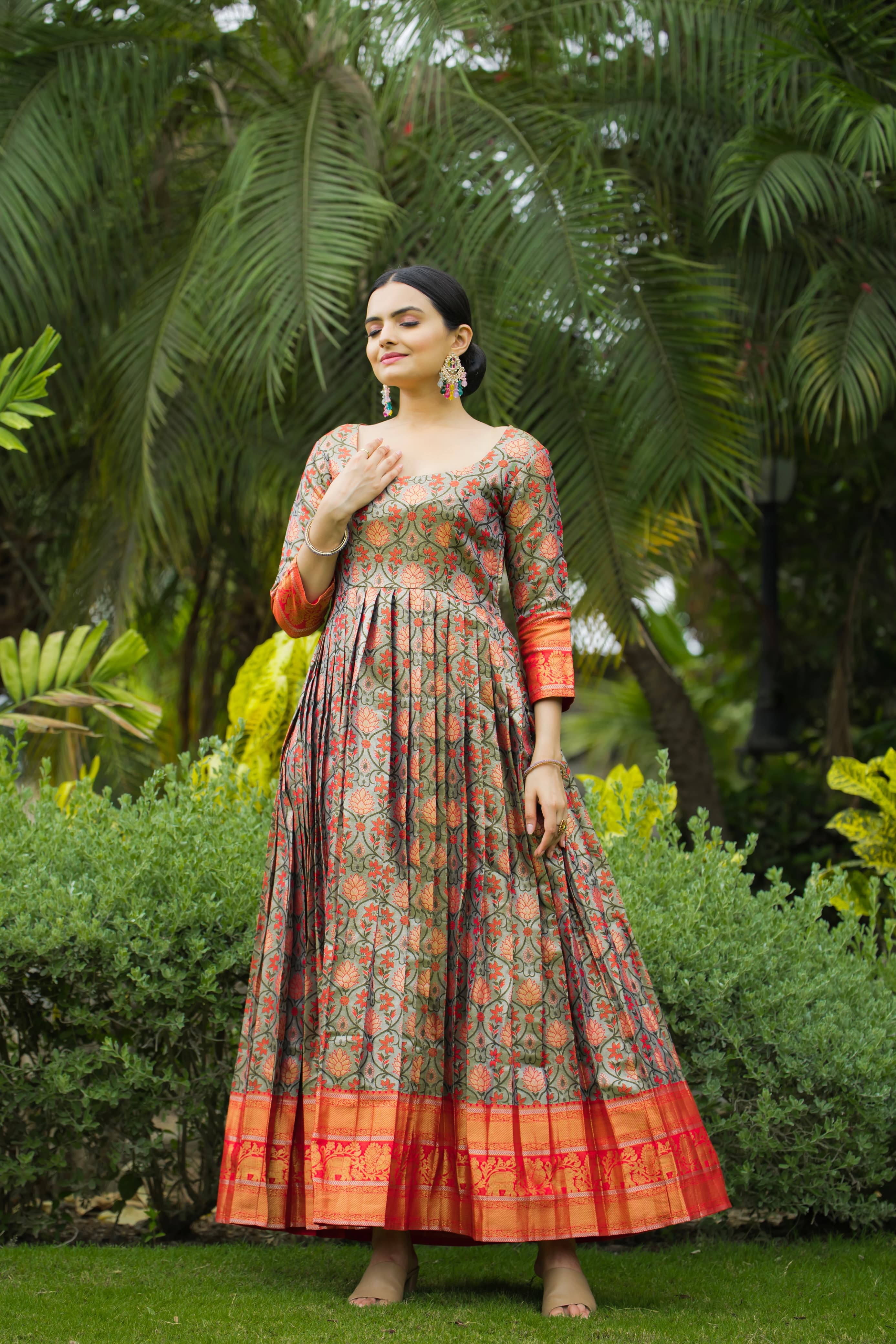 Semi Kanjivaram Silk Designer Gown
