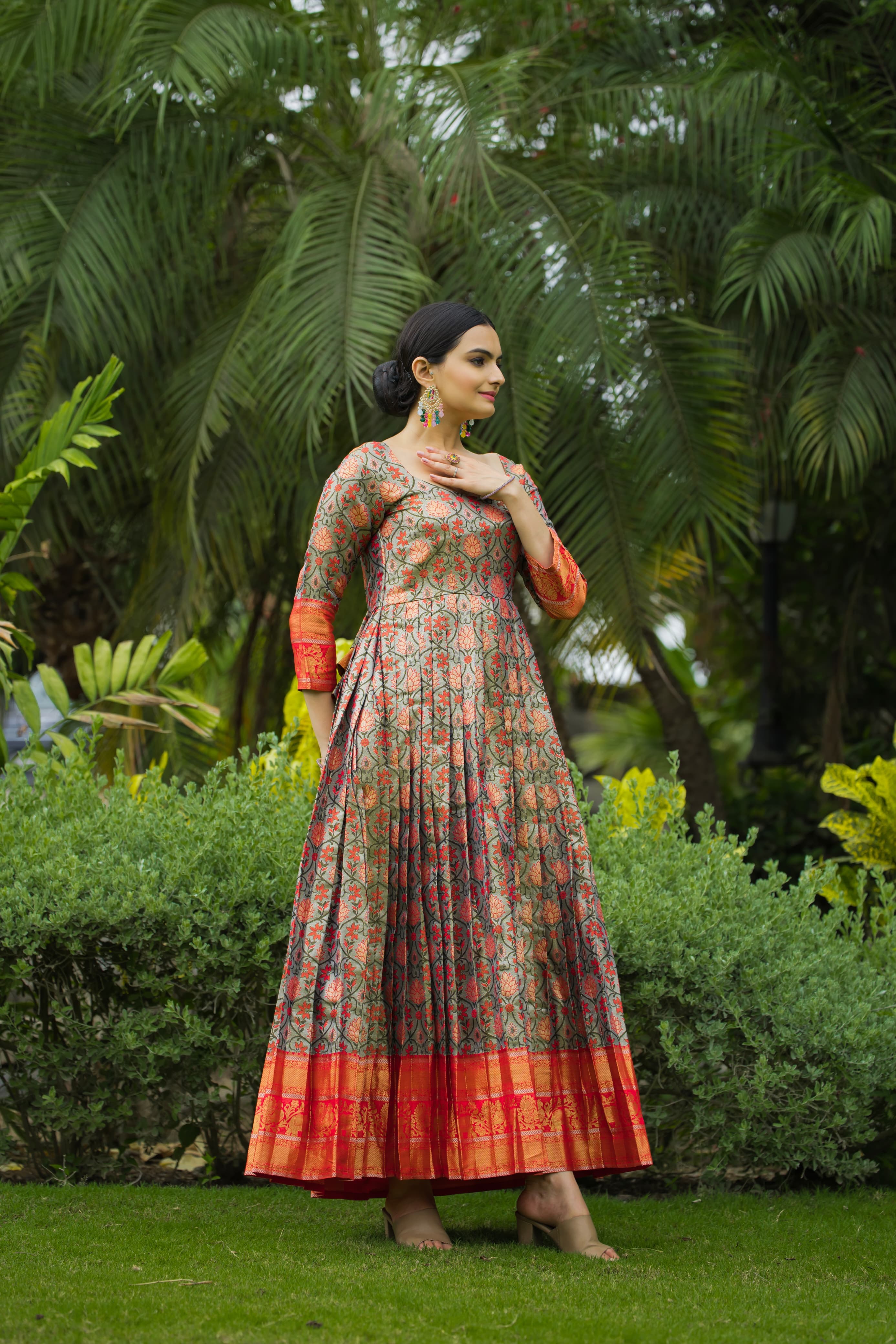 Semi Kanjivaram Silk Designer Gown