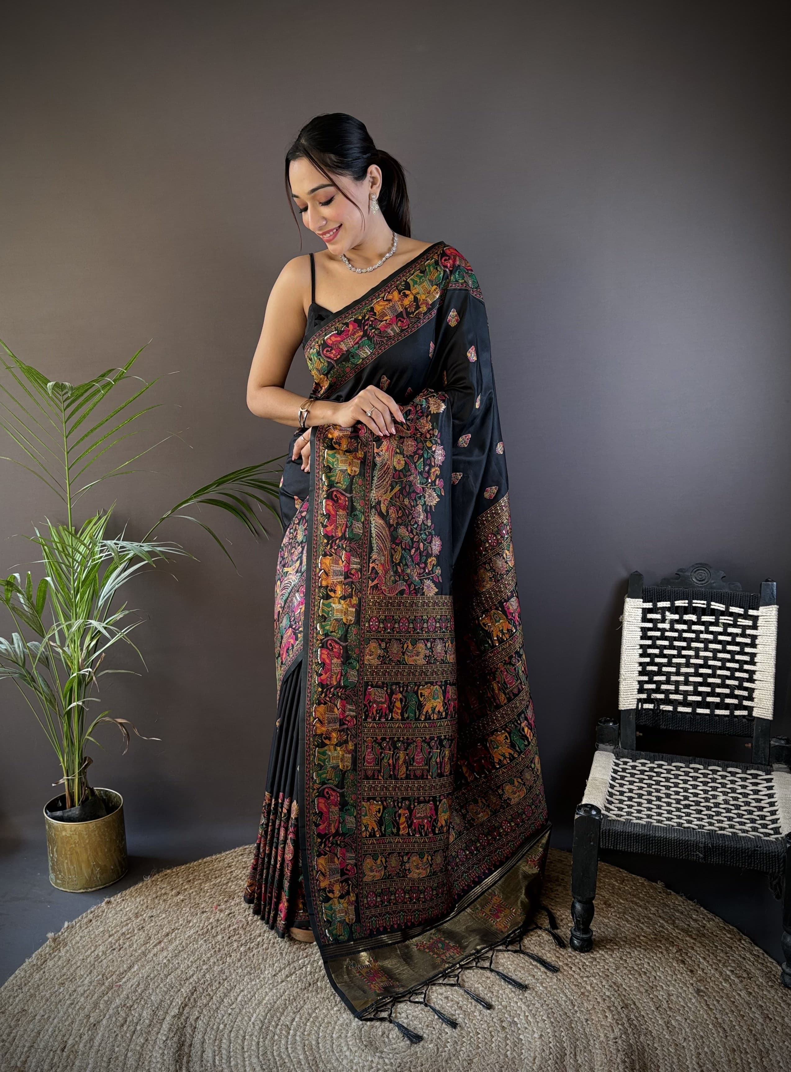 Soft Kashmiri Pashmina Silk Saree