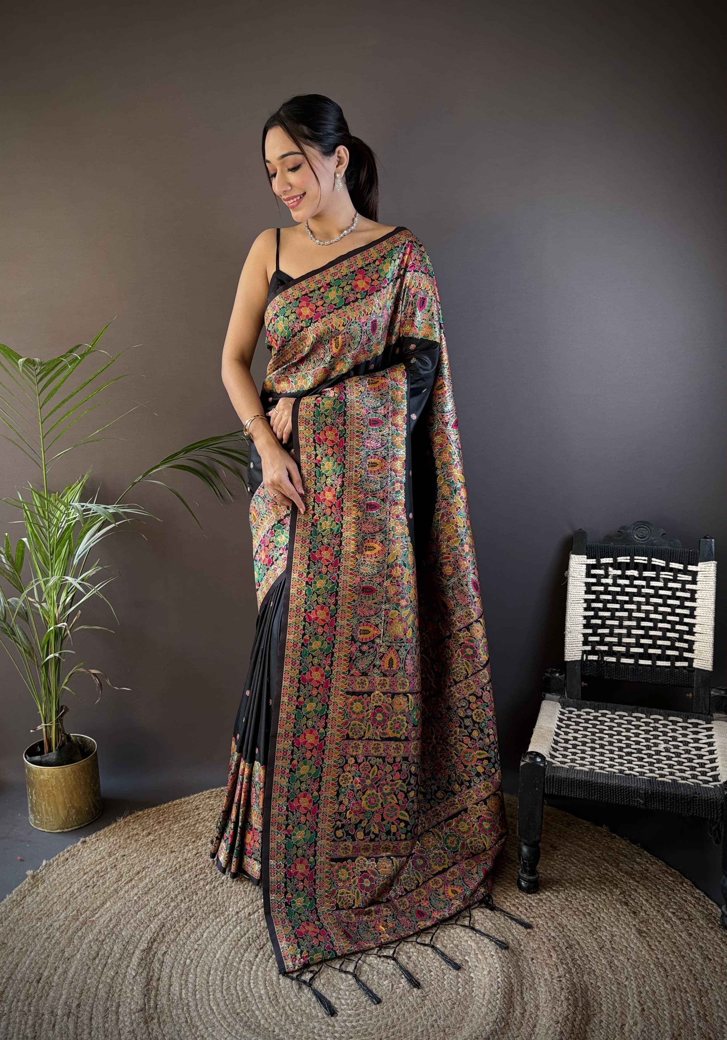 Soft Kashmiri Pashmina Silk Saree