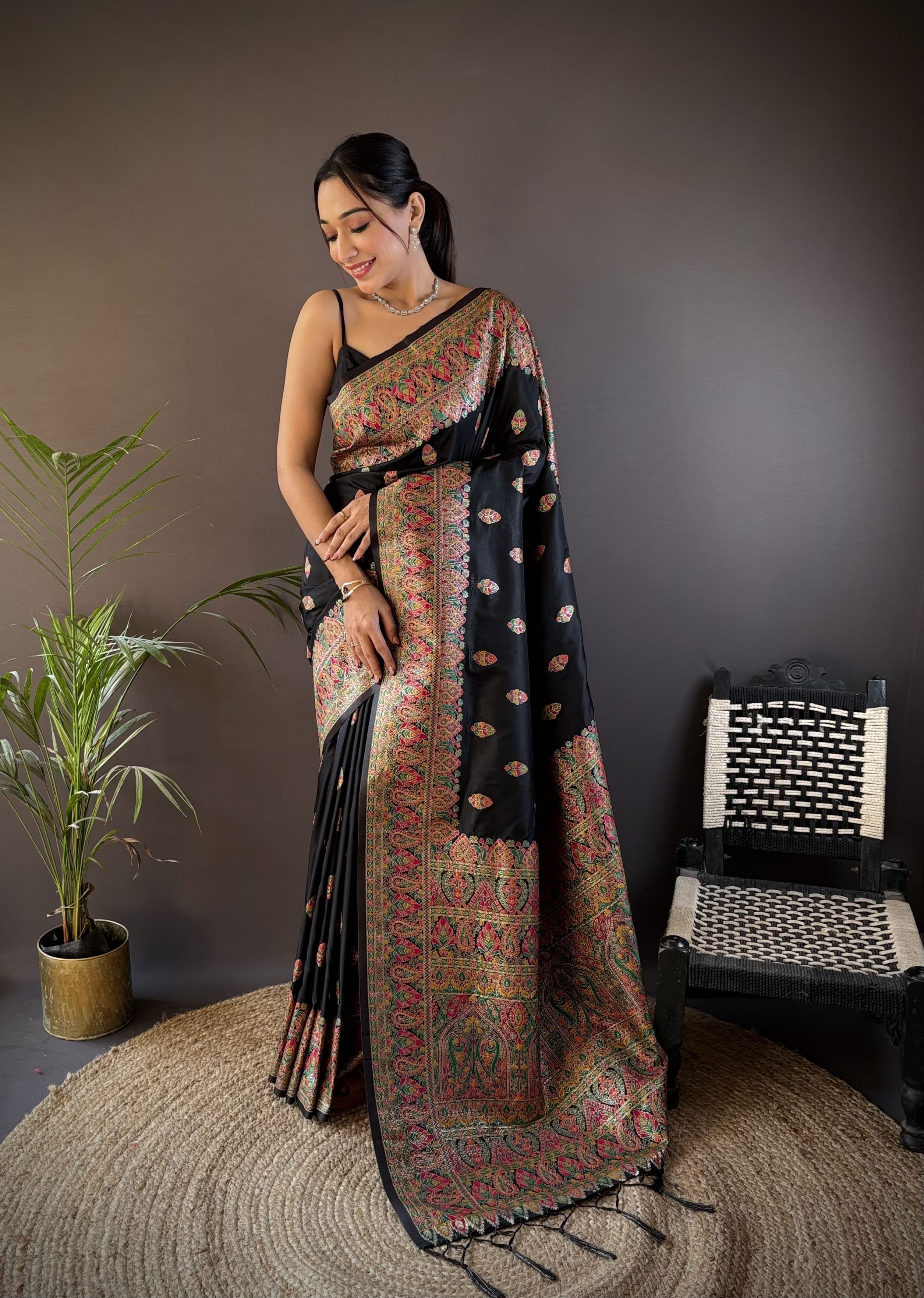 Soft Kashmiri Pashmina Silk Saree