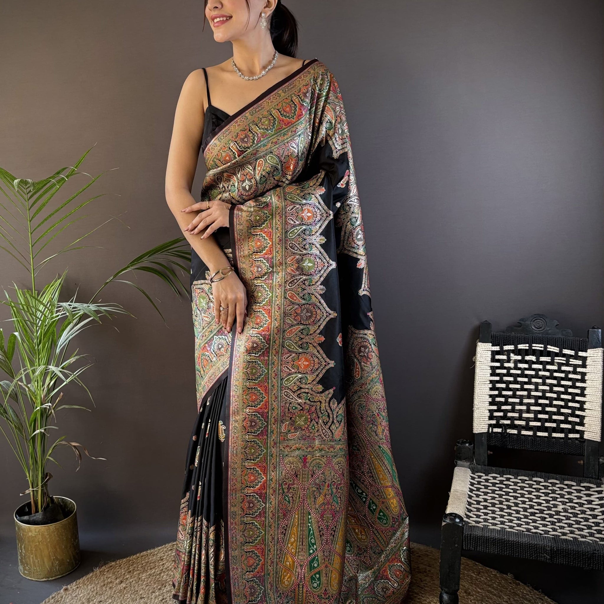 Soft Kashmiri Pashmina Silk Saree