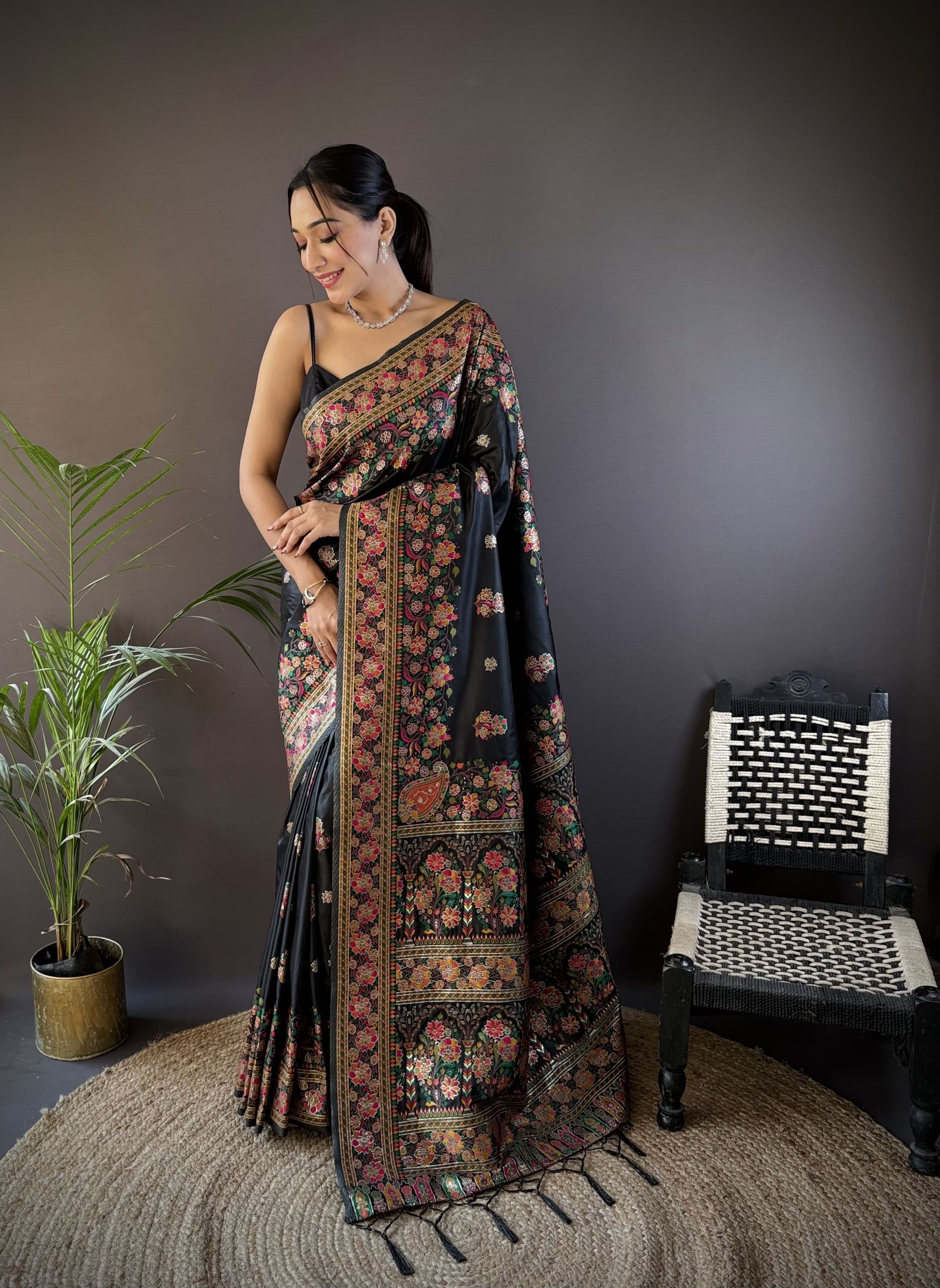 Soft Kashmiri Pashmina Silk Saree
