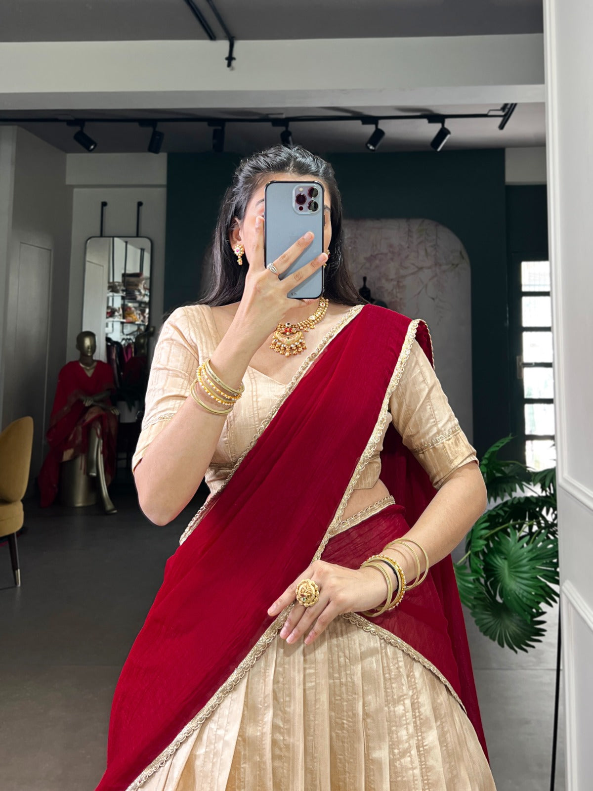 Handloom Zari Waving Work Lehenga