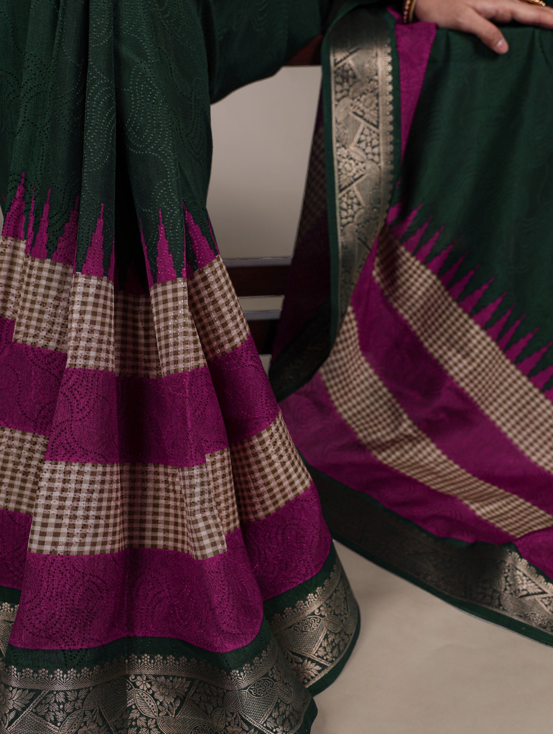 Poly Cotton with zari weaving work