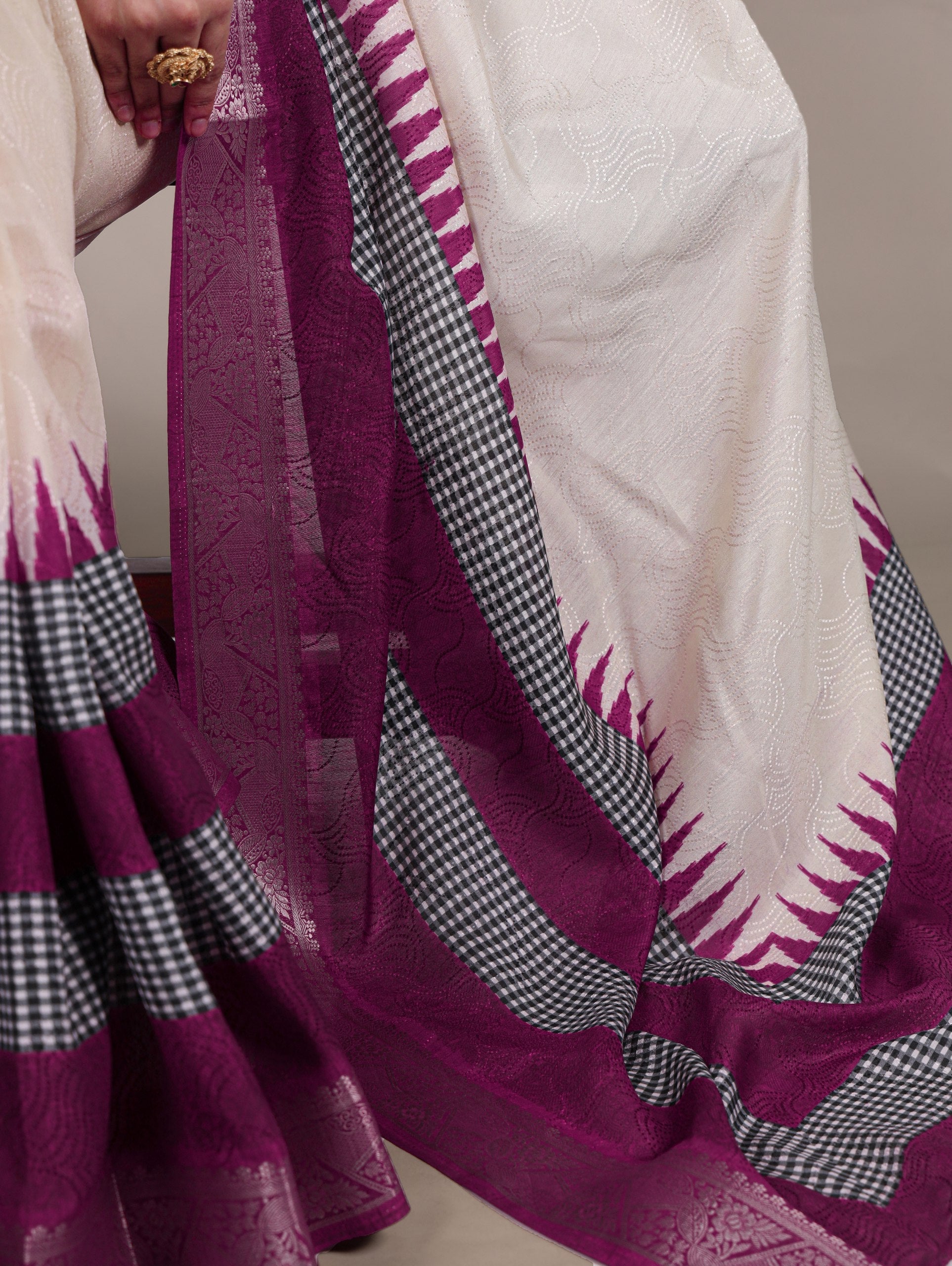 Poly Cotton with zari weaving work