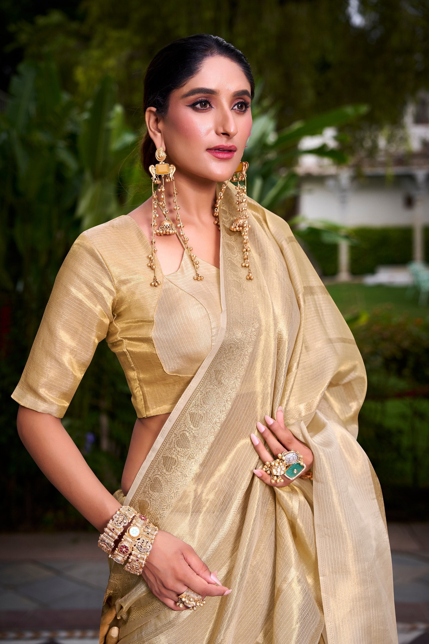 Gold Tissue saree