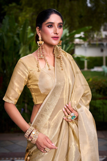 Gold Tissue saree
