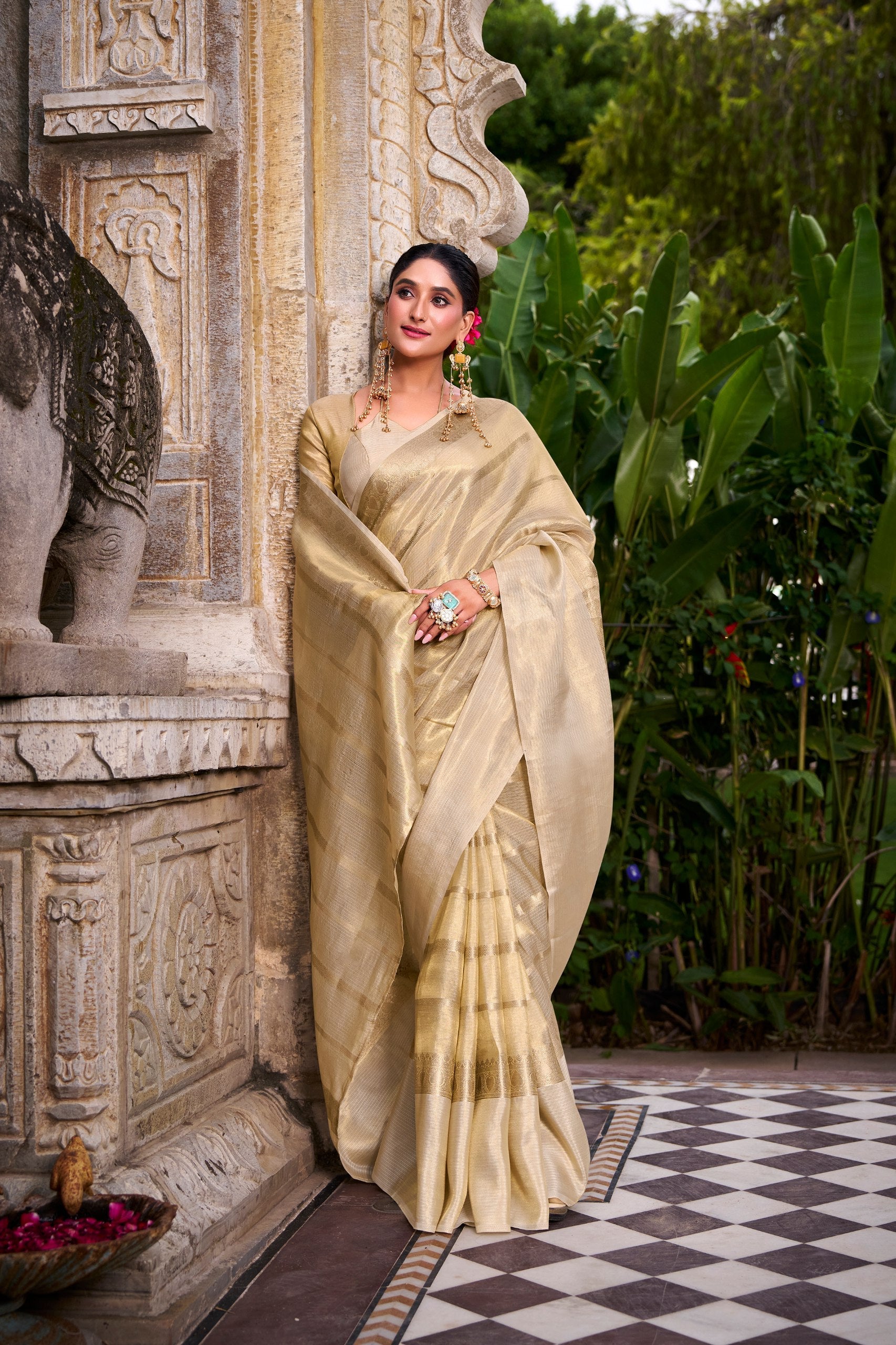 Gold Tissue saree