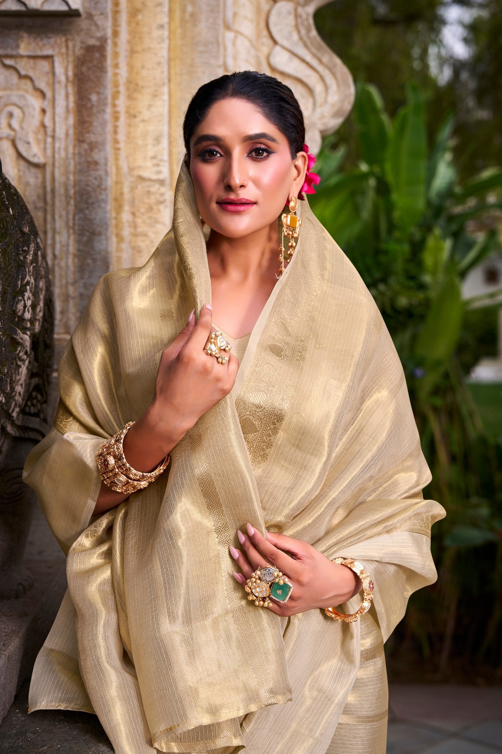 Gold Tissue saree