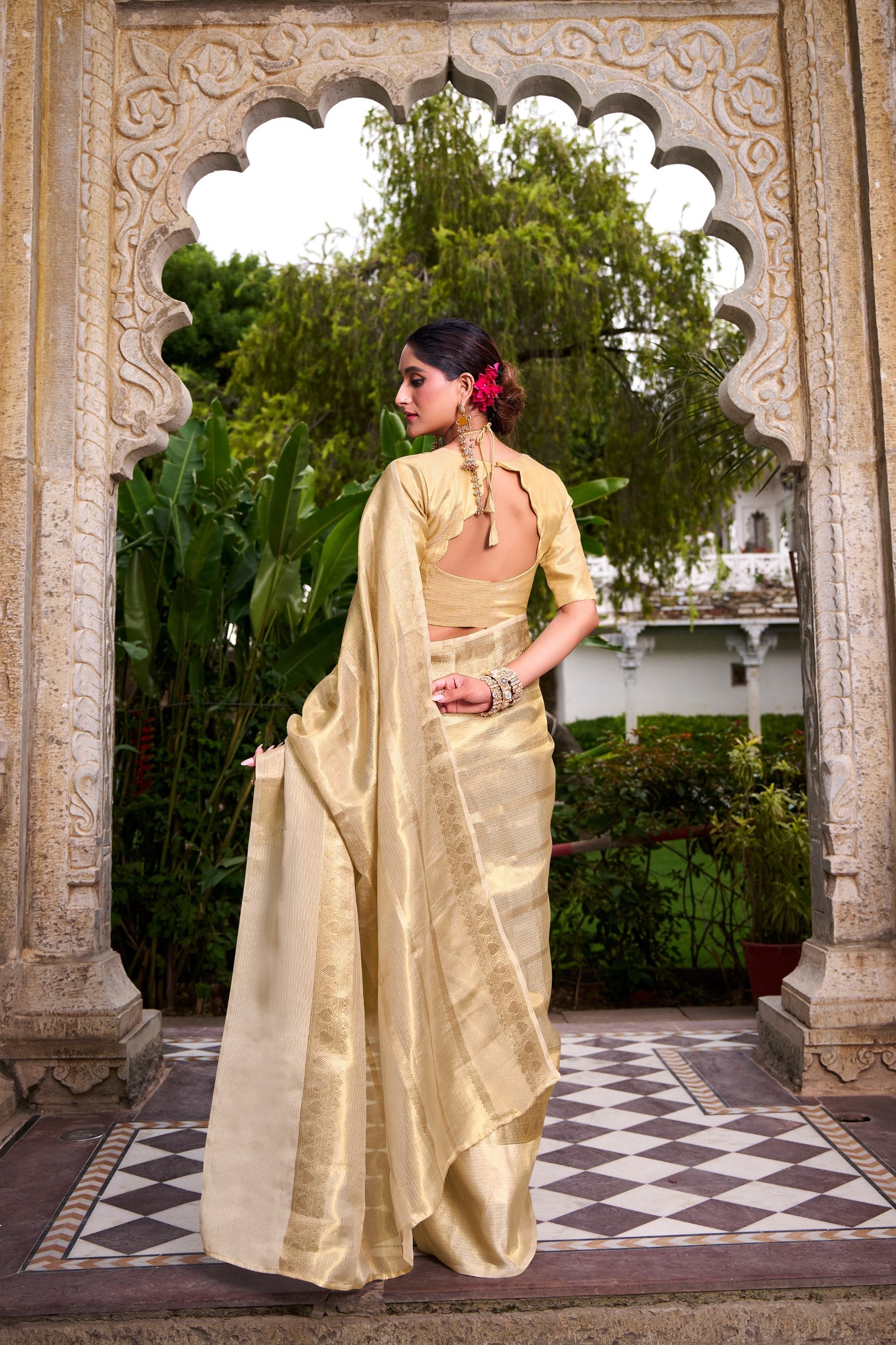 Gold Tissue saree