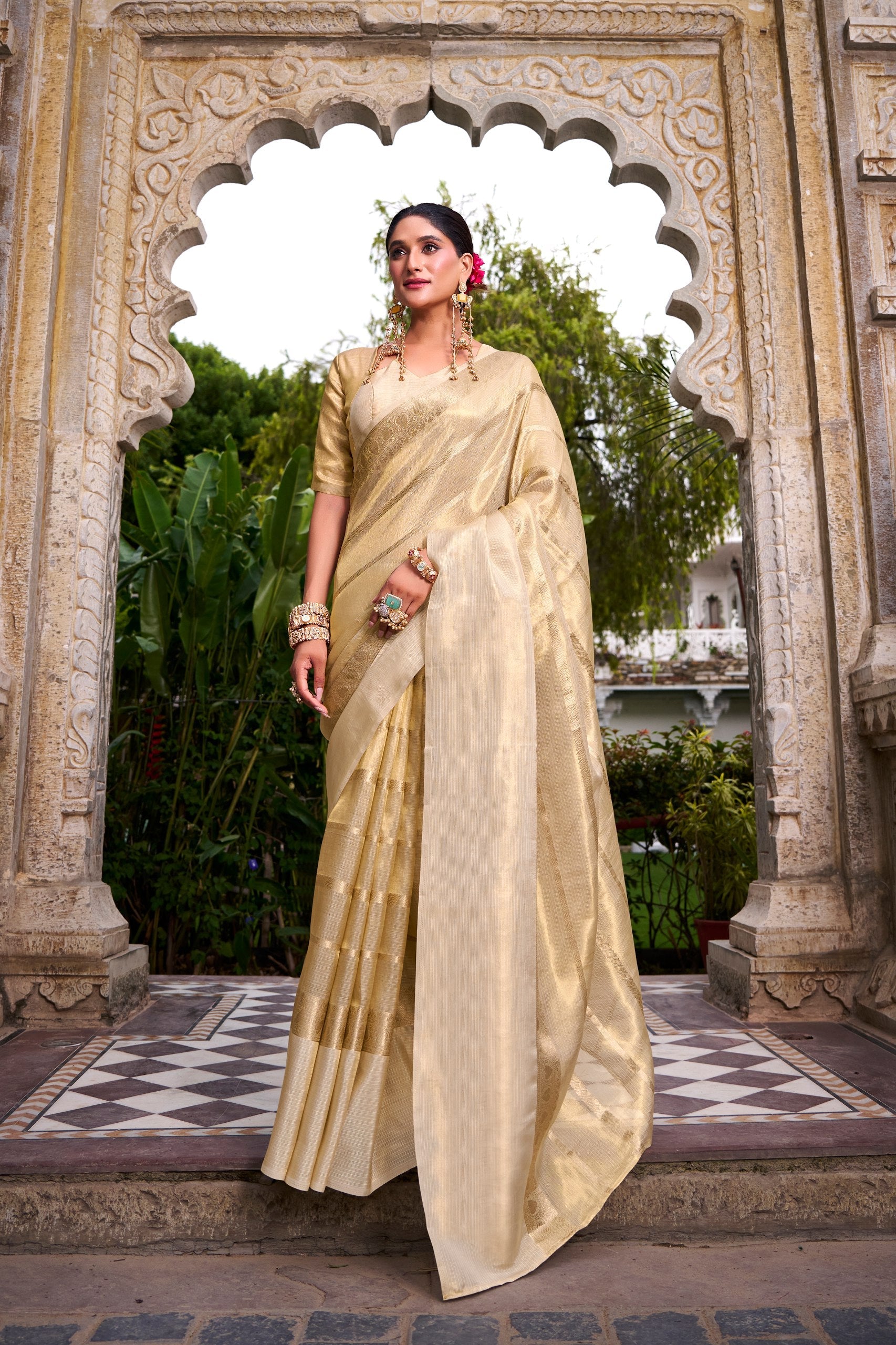 Gold Tissue saree
