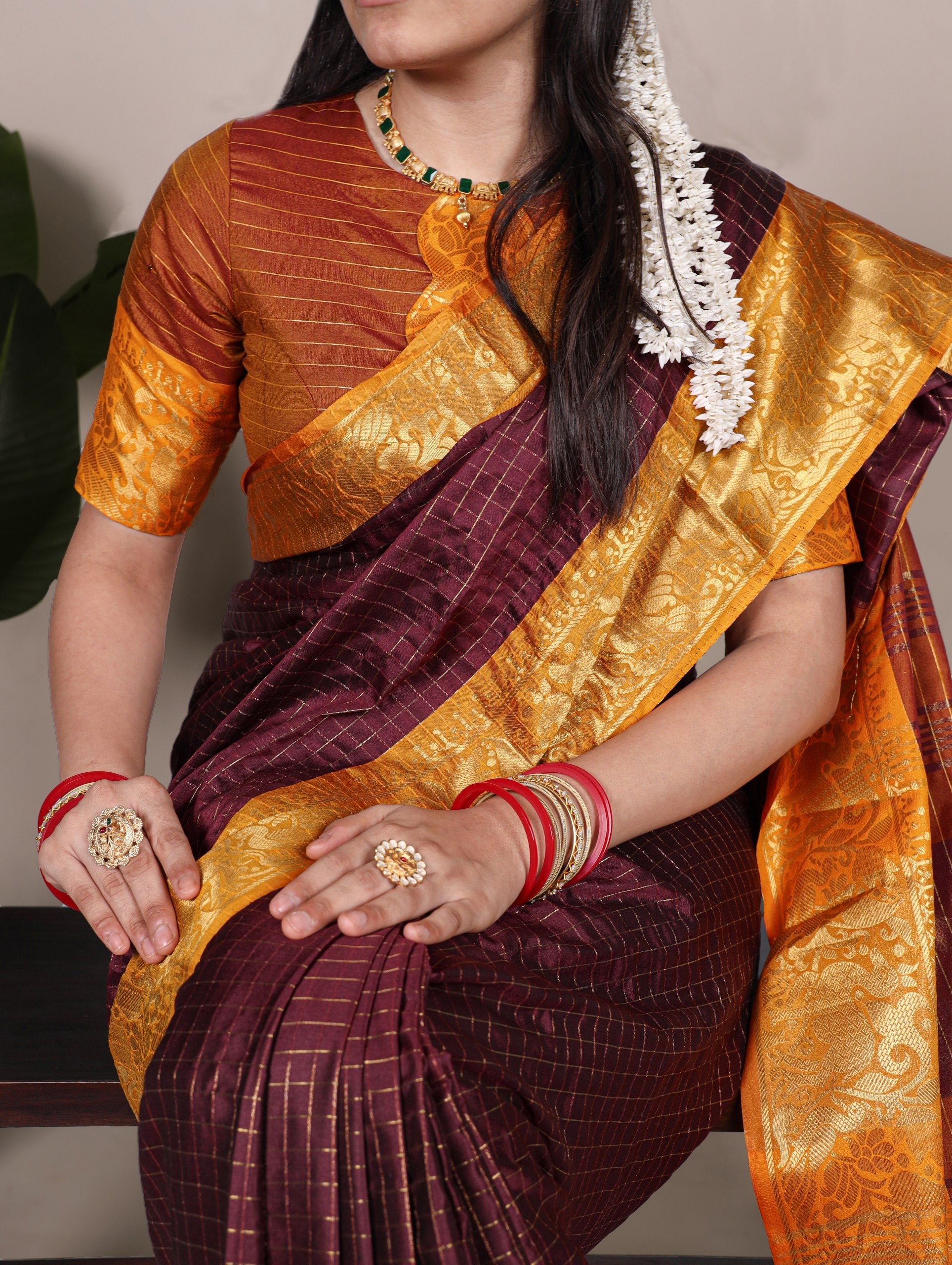Poly cotton with Zari borders