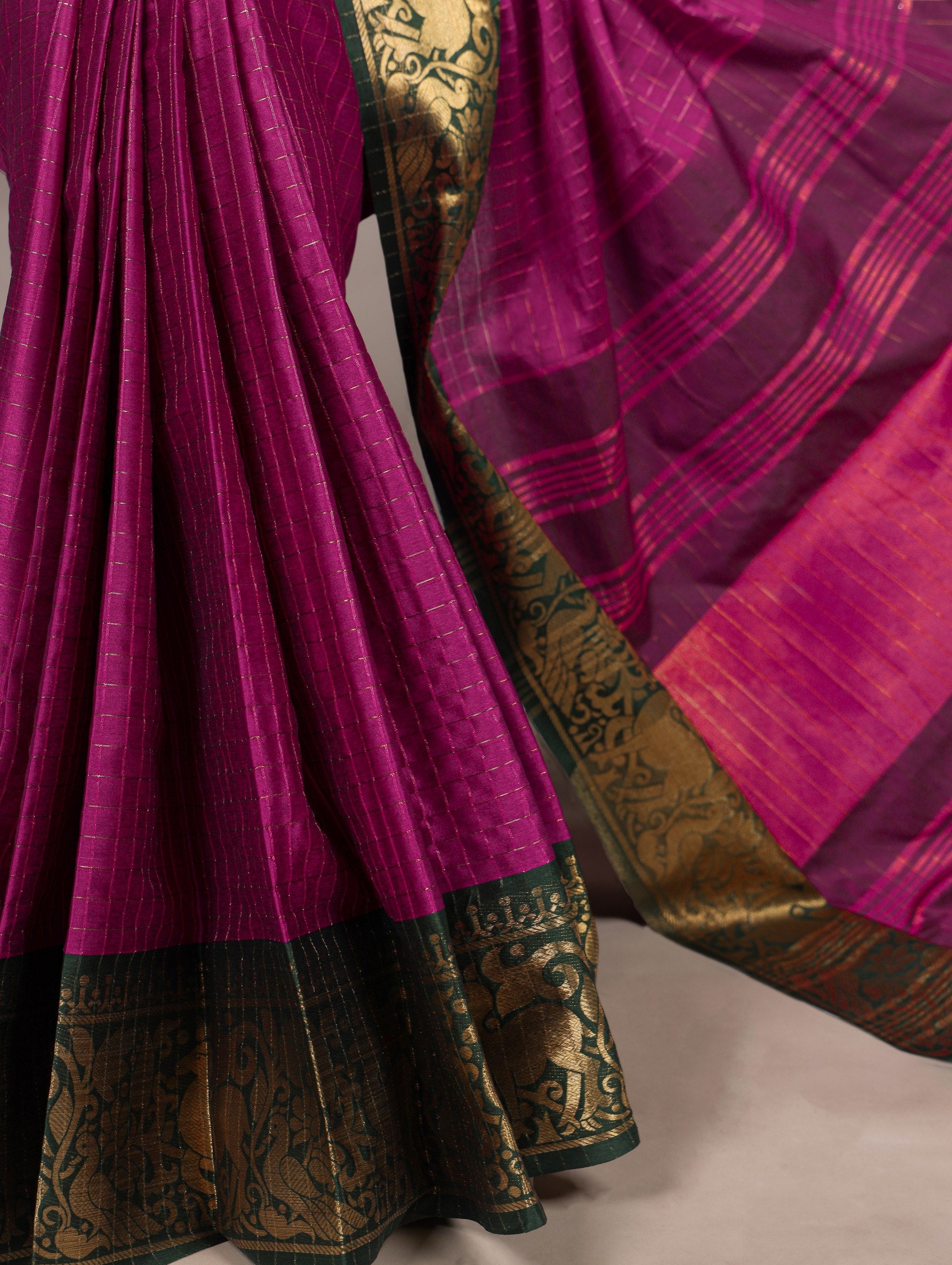 Poly cotton with Zari borders