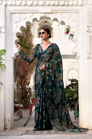 Floral Lurex Brasso saree