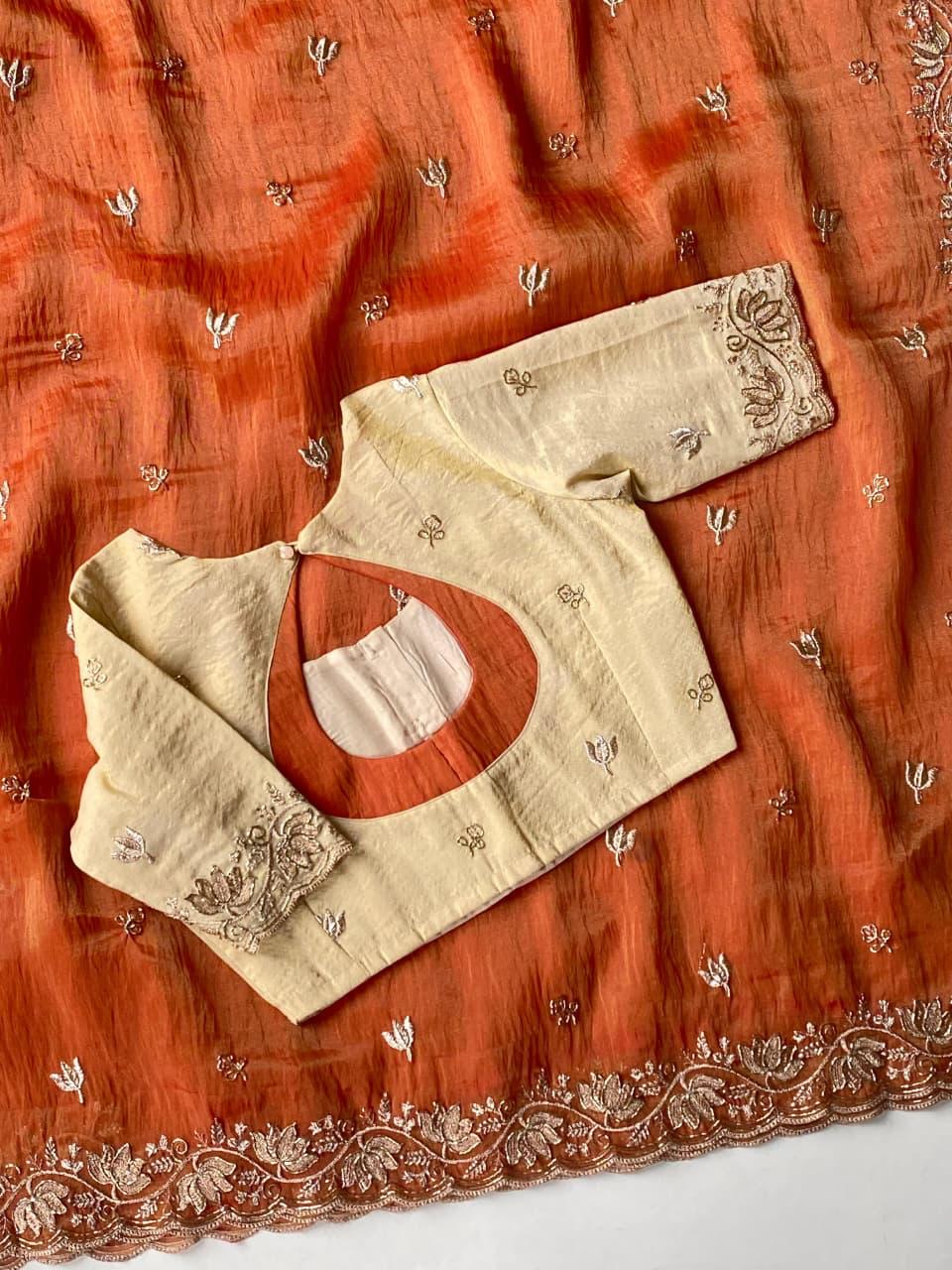 Pure zari tissue saree