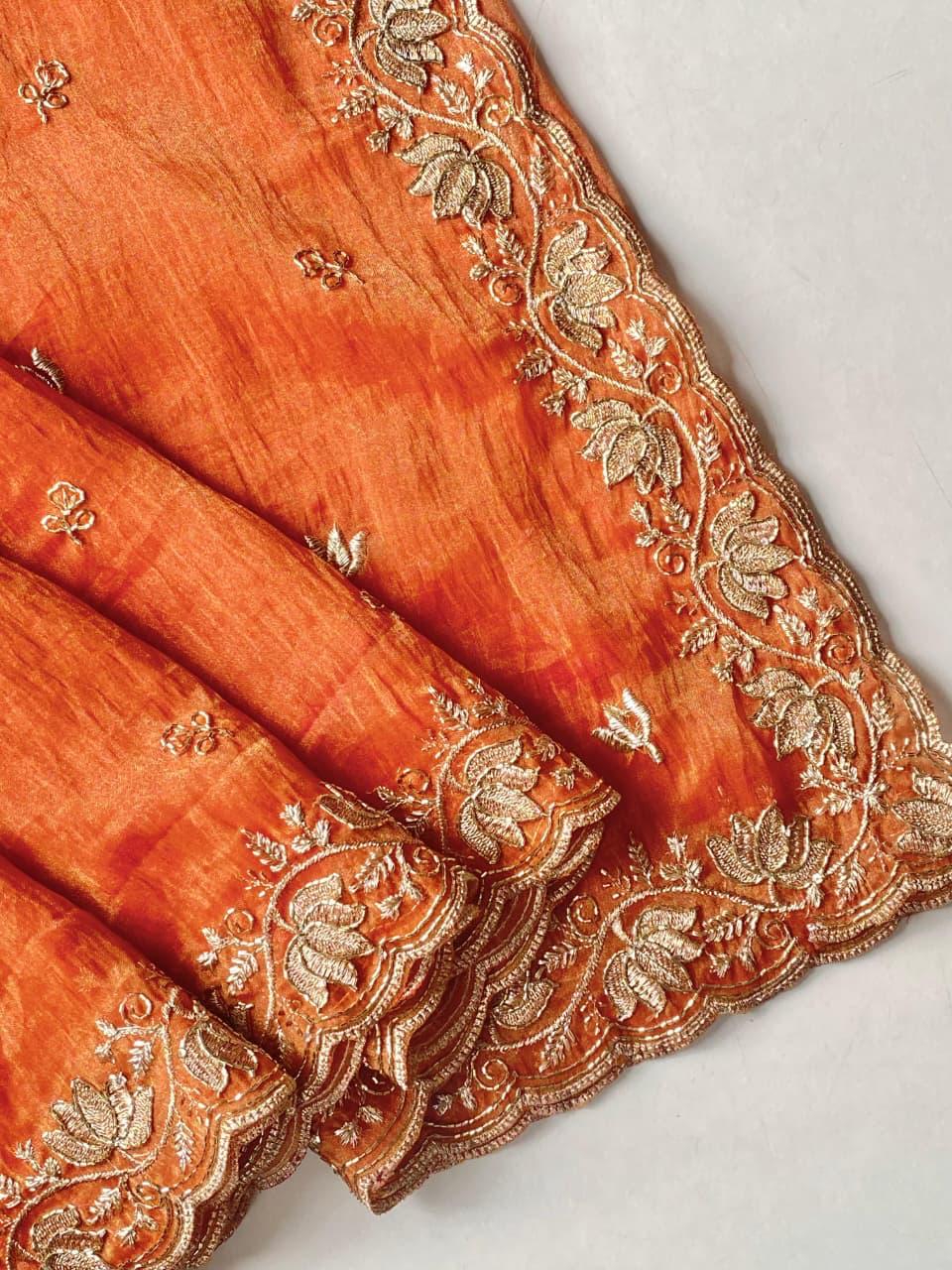 Pure zari tissue saree