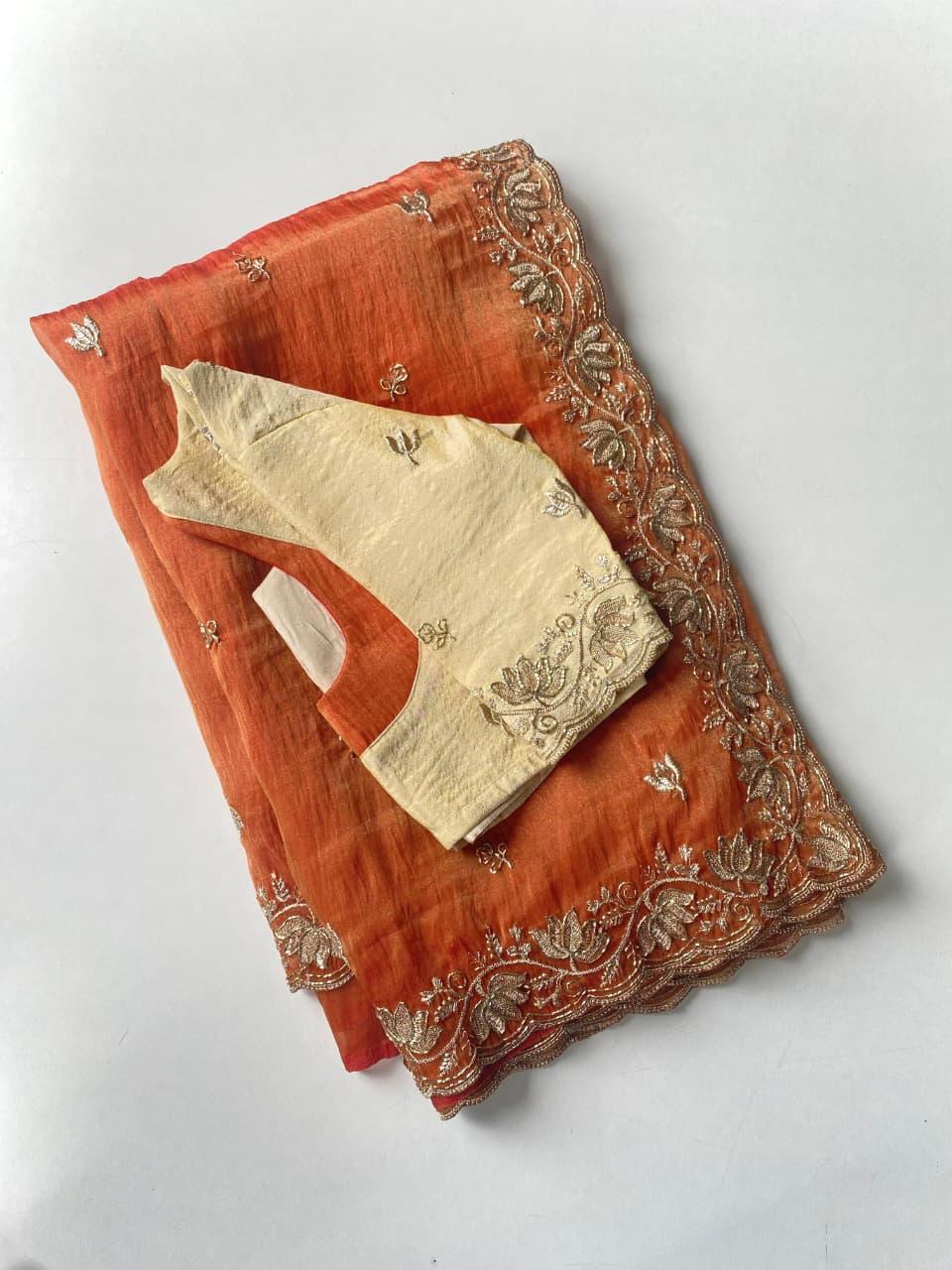 Pure zari tissue saree