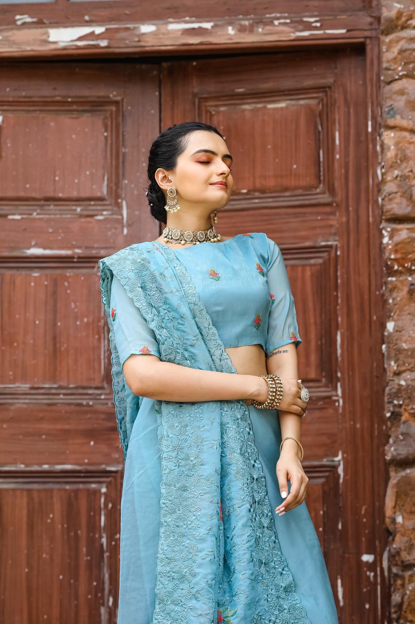 Pure shiny zari chiffon saree