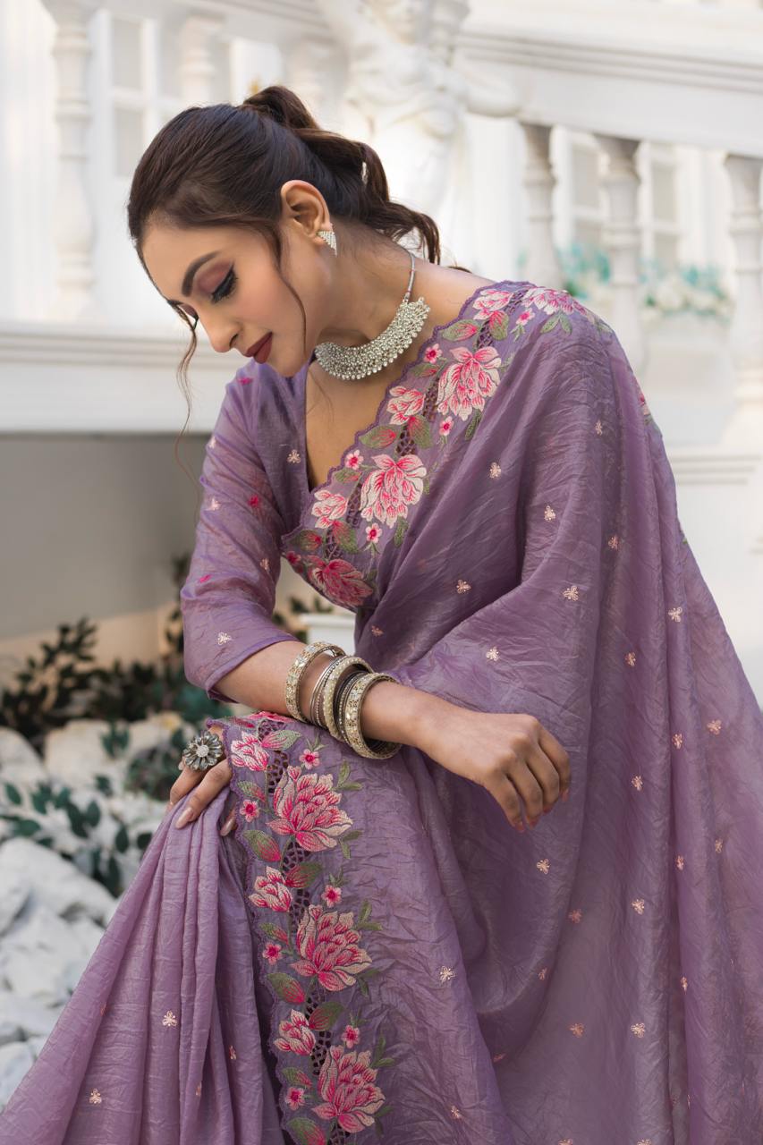 Pure Crush Silk Saree