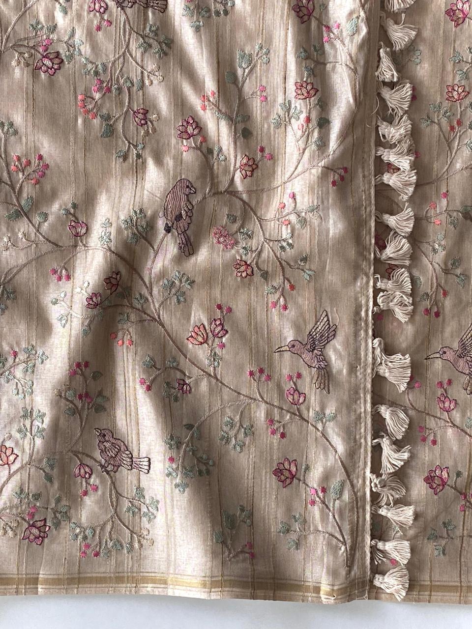 Pure loom tussare saree