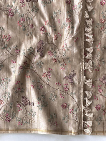 Pure loom tussare saree