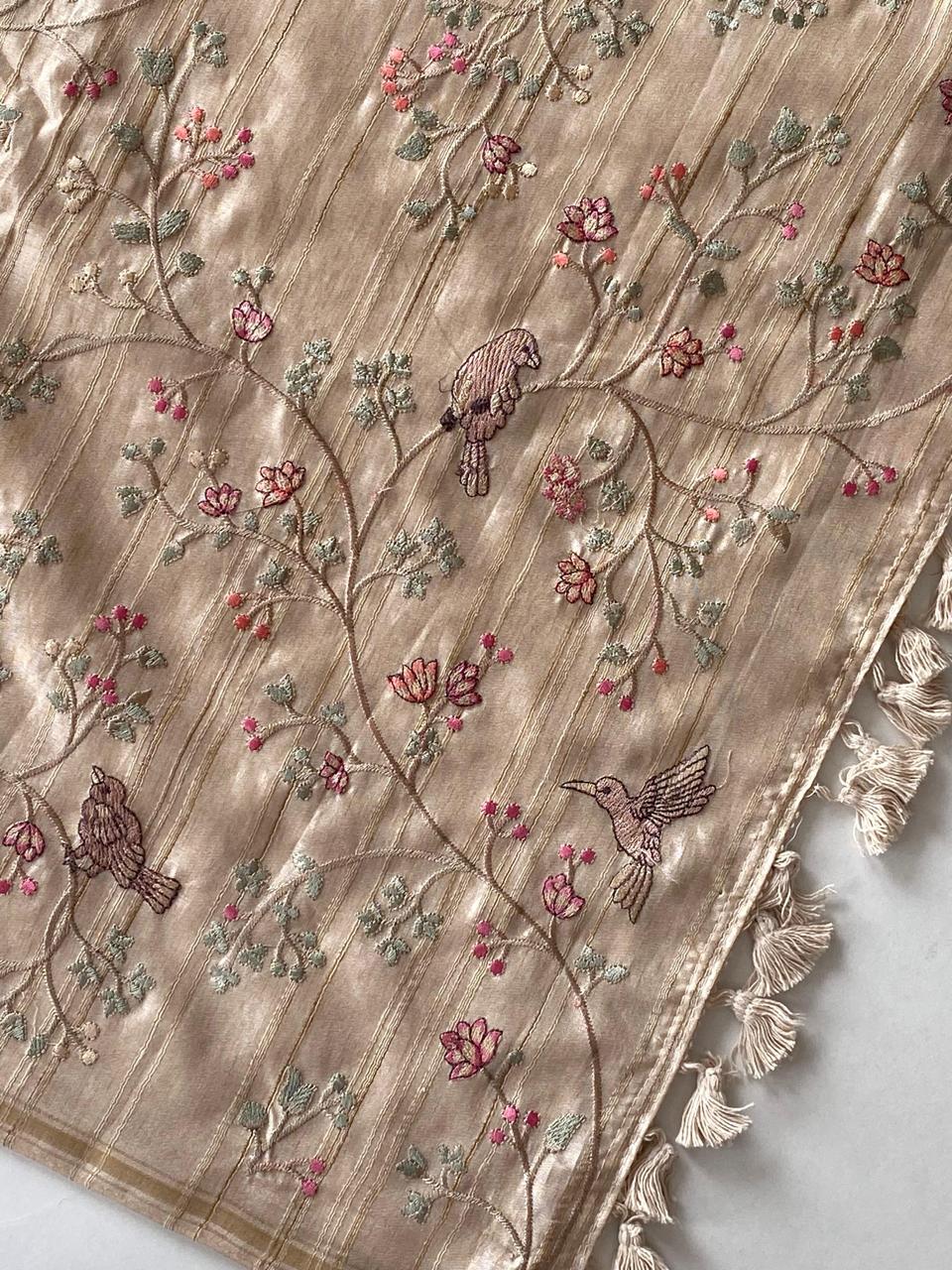 Pure loom tussare saree