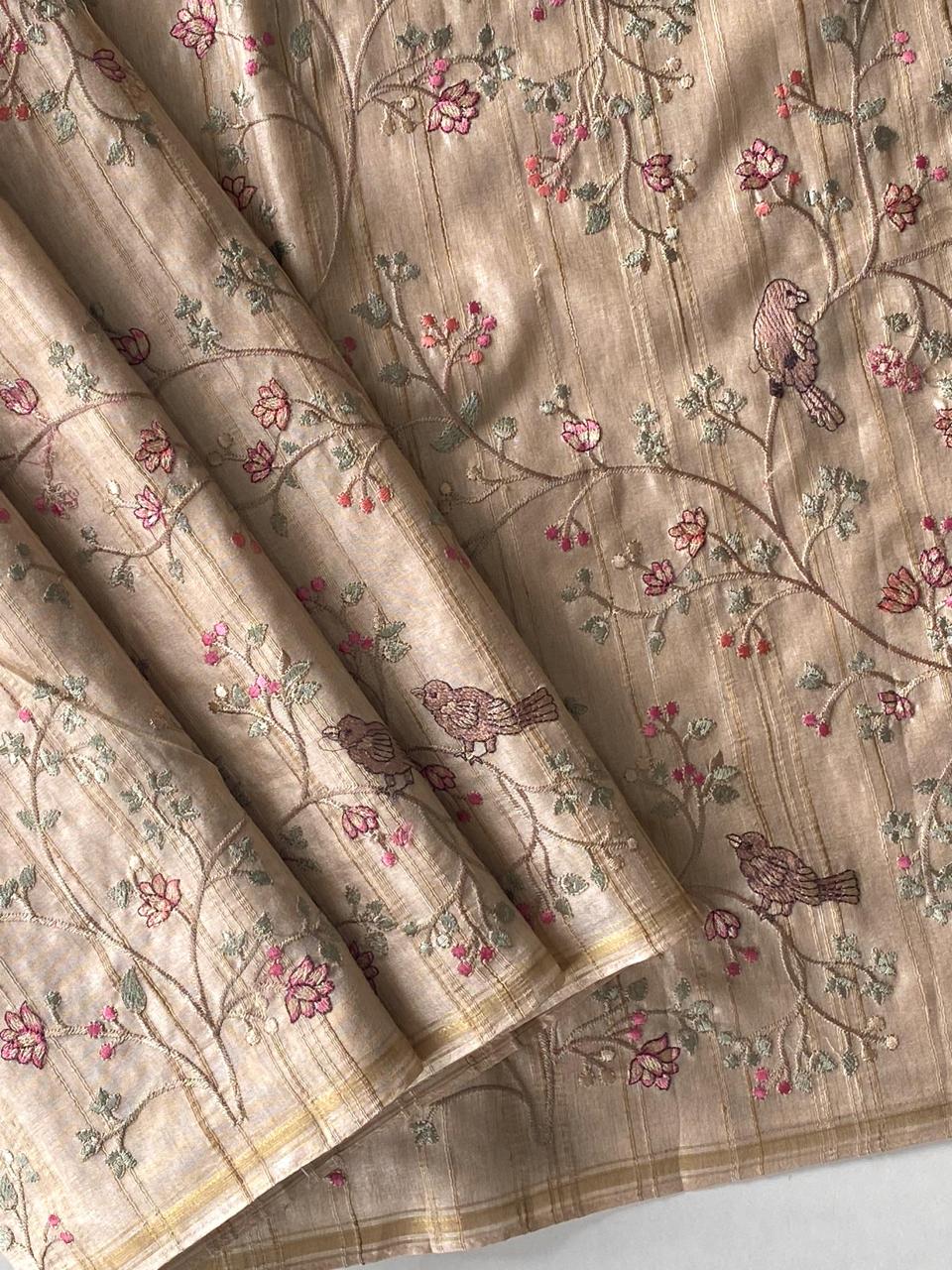 Pure loom tussare saree