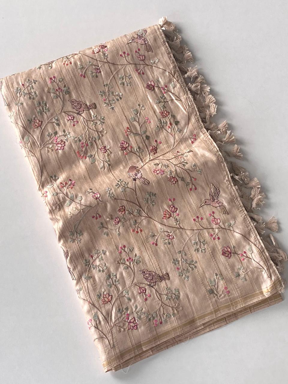 Pure loom tussare saree