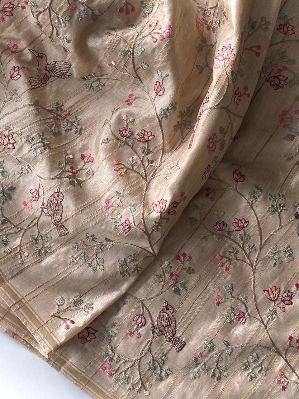 Pure loom tussare saree