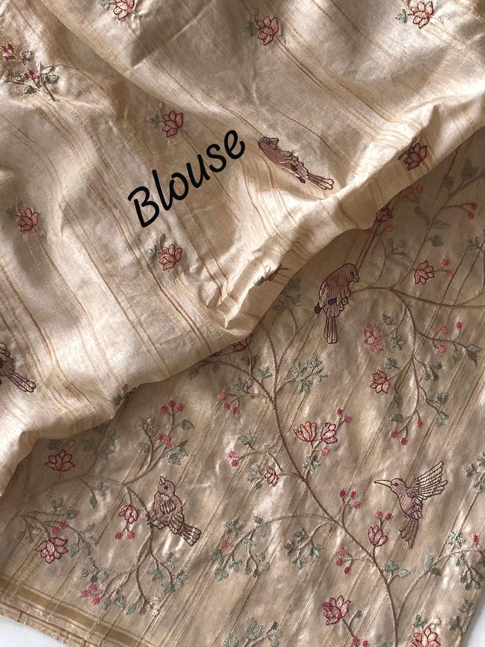 Pure loom tussare saree