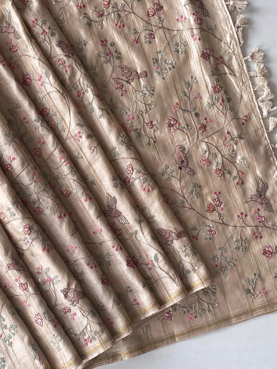 Pure loom tussare saree