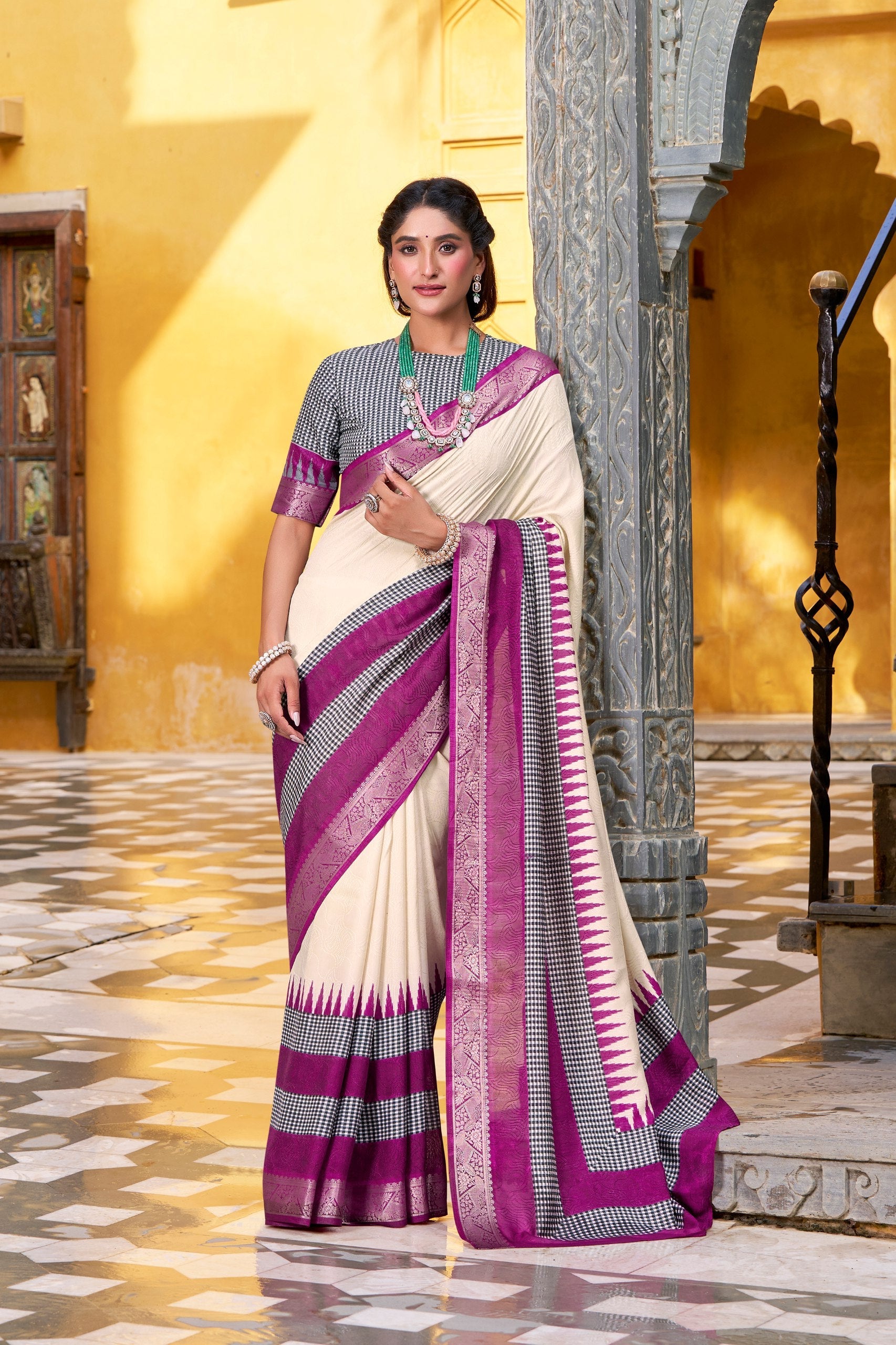 Poly cotton saree