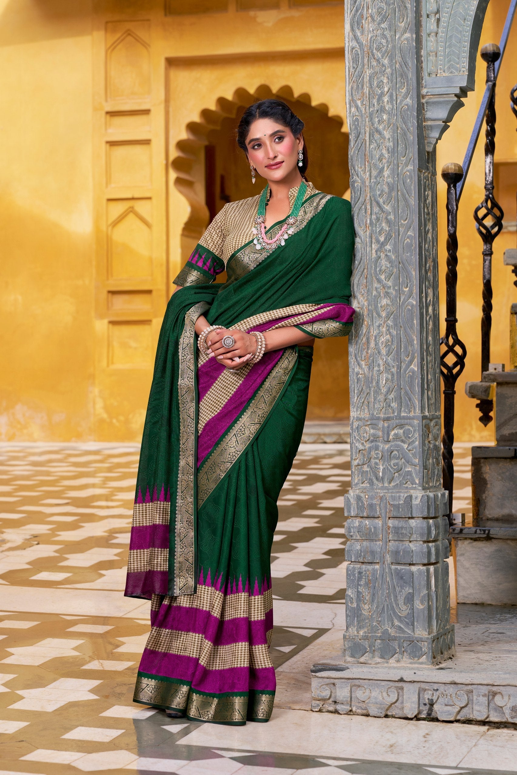 Poly cotton saree