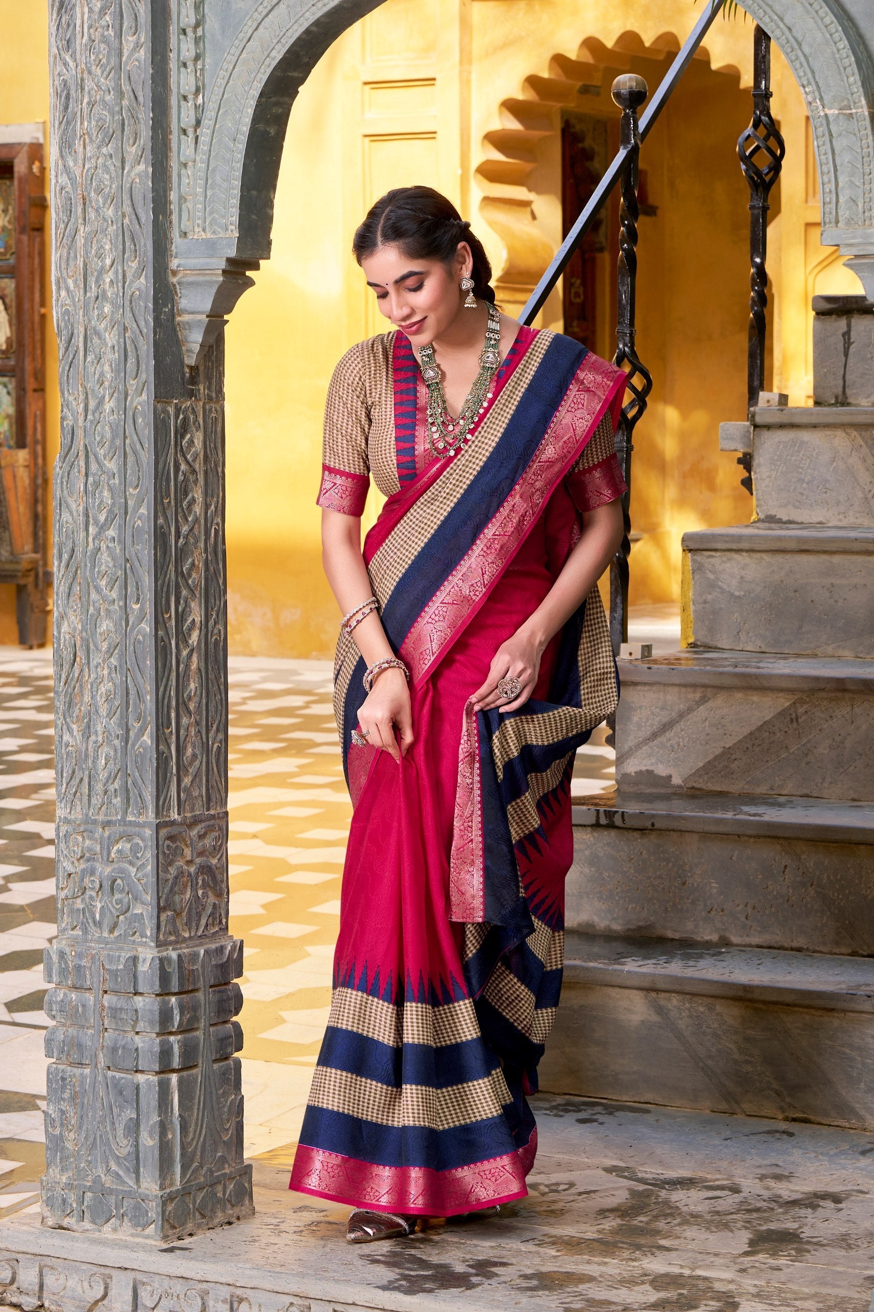 Poly cotton saree