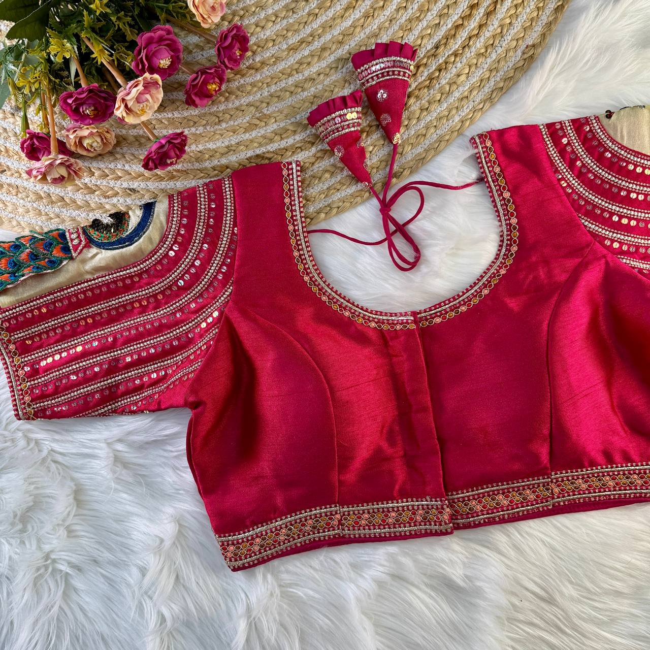 Wedding special real 3D peacock Blouse