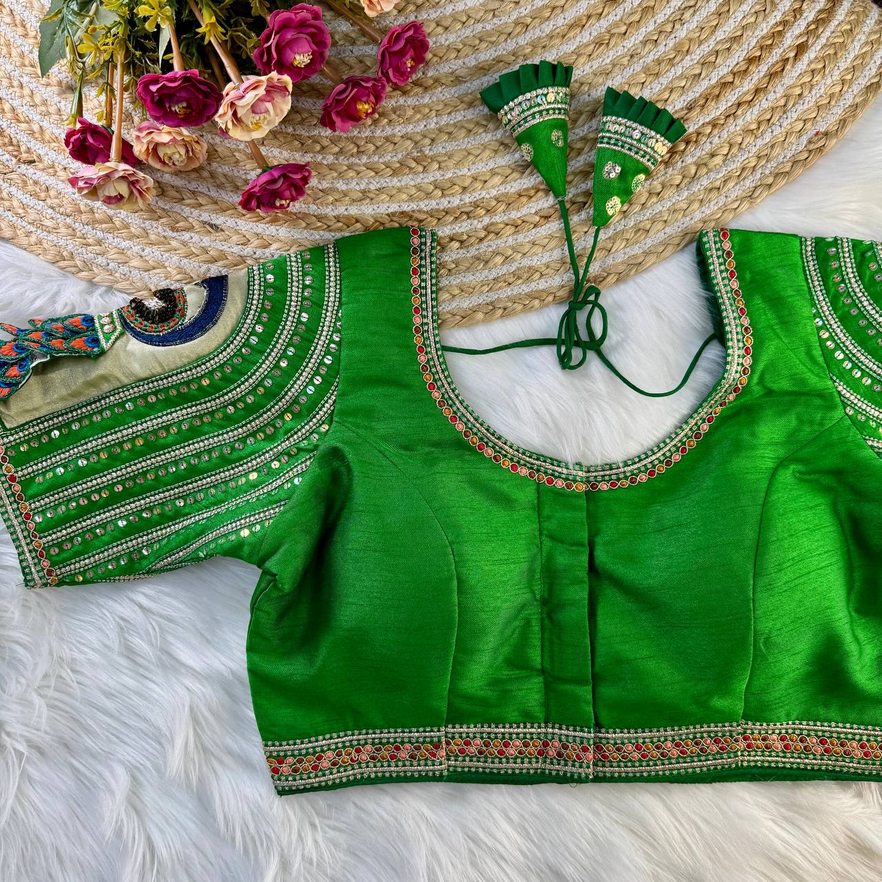 Wedding special real 3D peacock Blouse