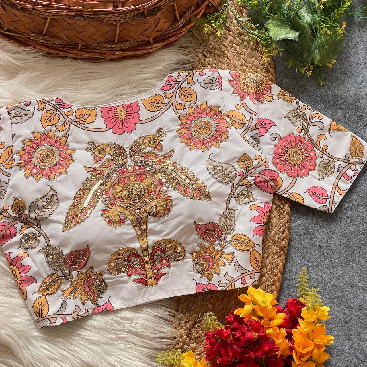 Pure cotton print silk with handmade boutique style