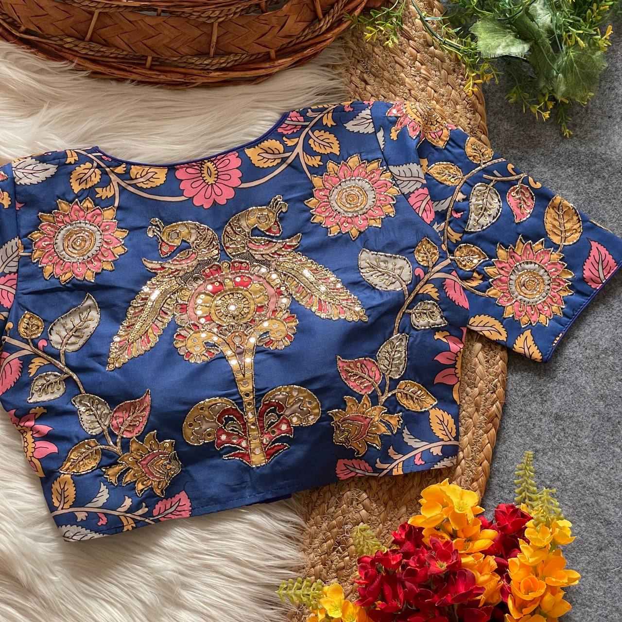 Pure cotton print silk with handmade boutique style