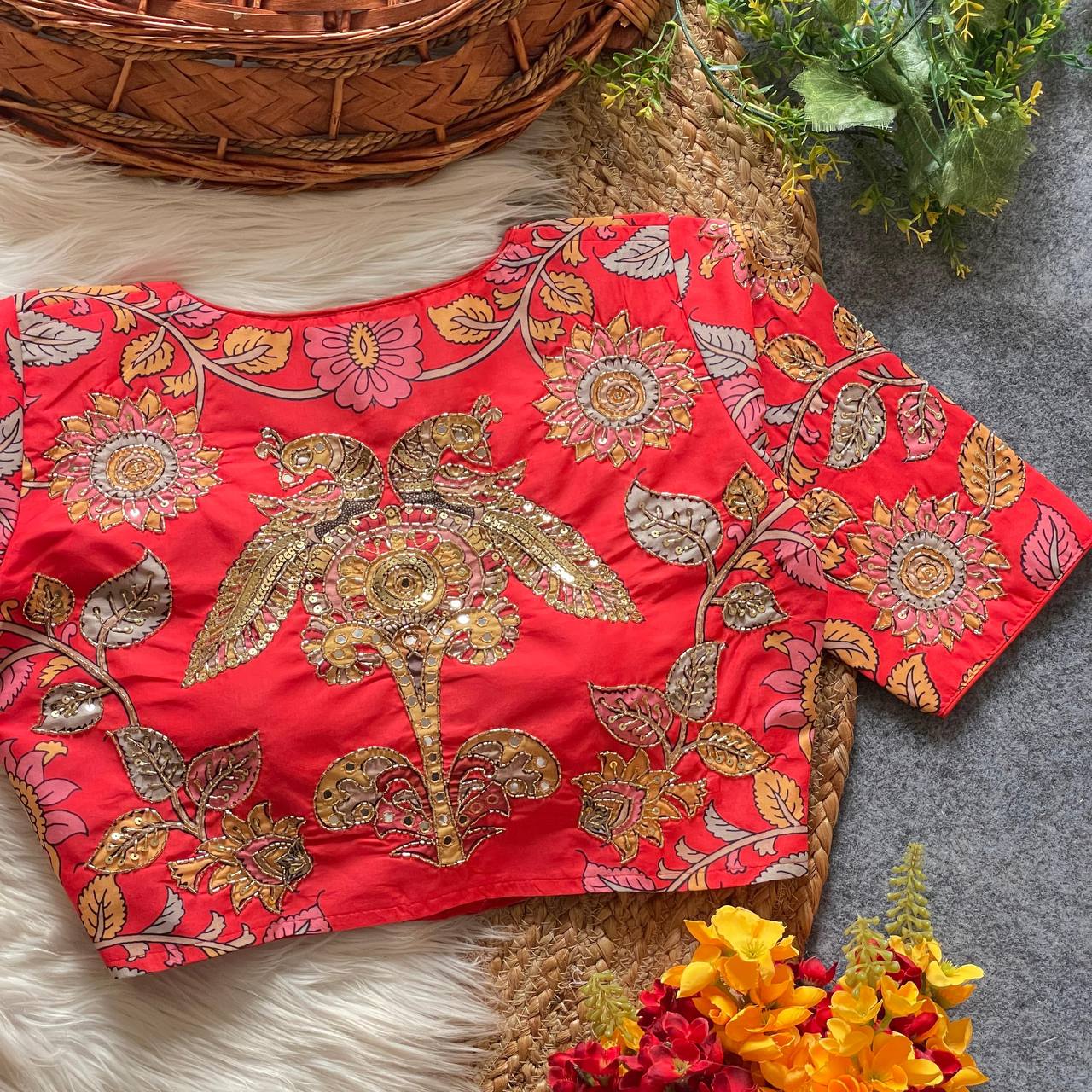 Pure cotton print silk with handmade boutique style