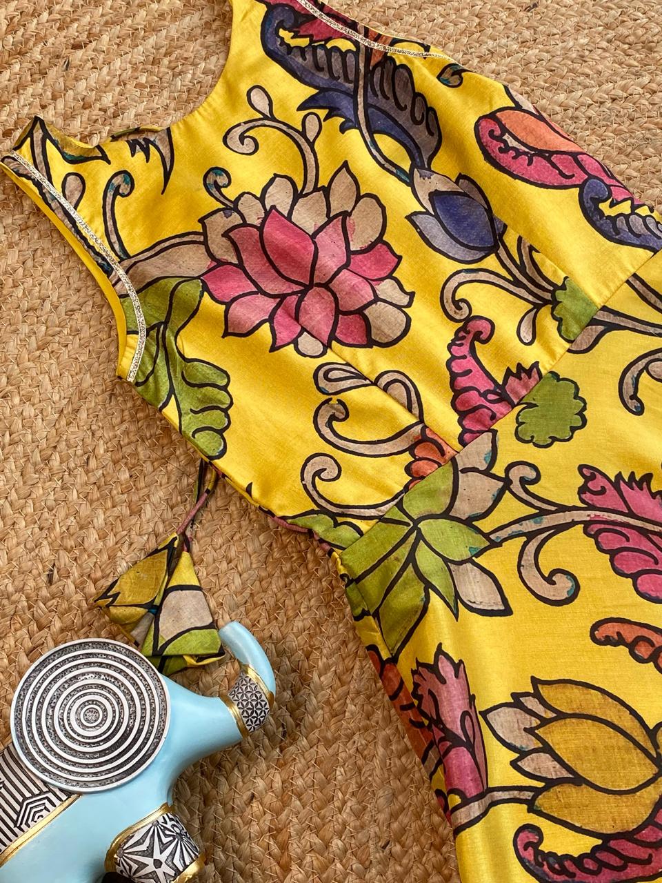 Kalamkari floral print gown