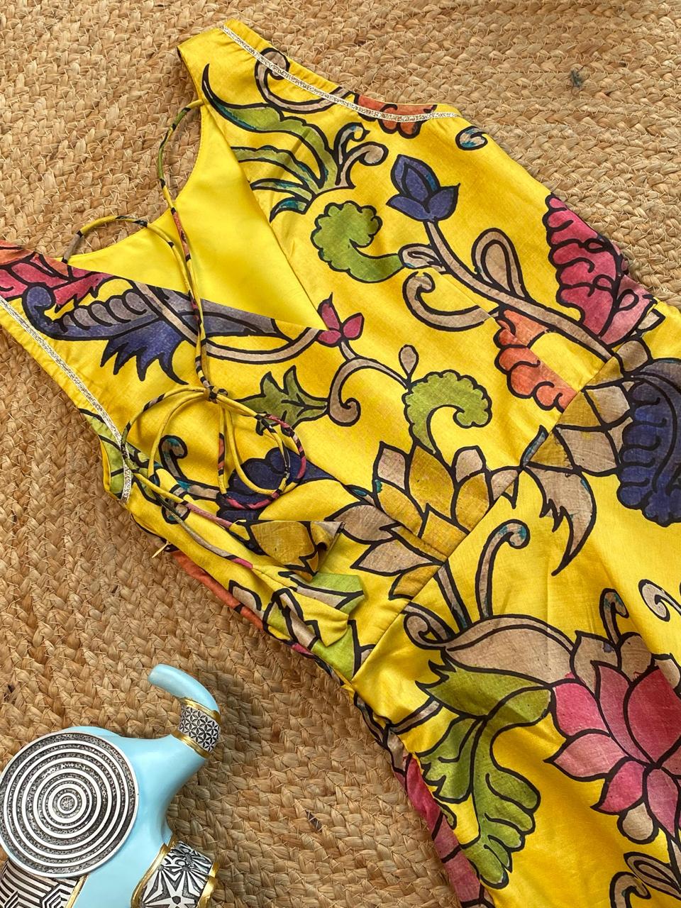 Kalamkari floral print gown