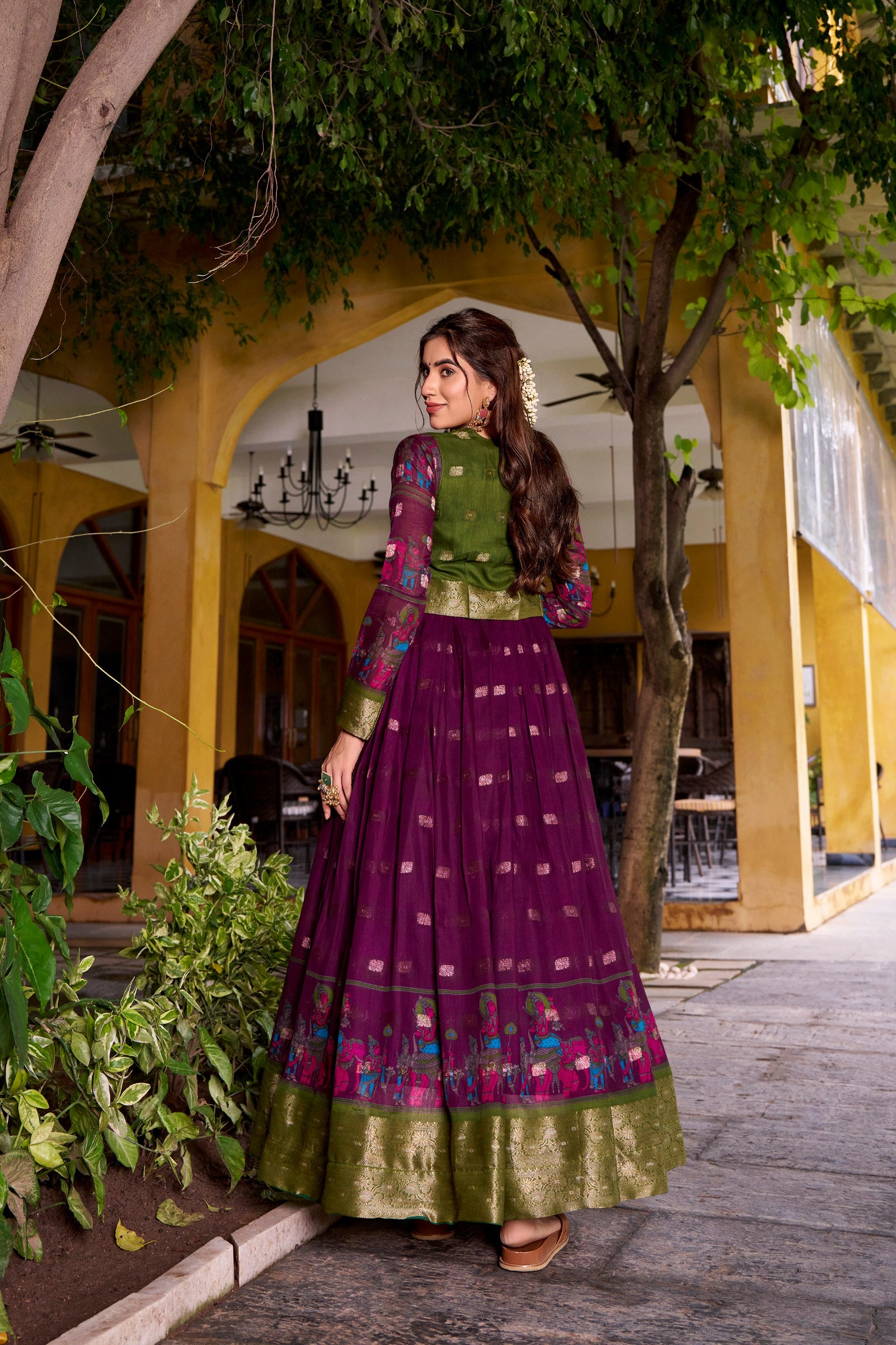 Chanderi-style gown