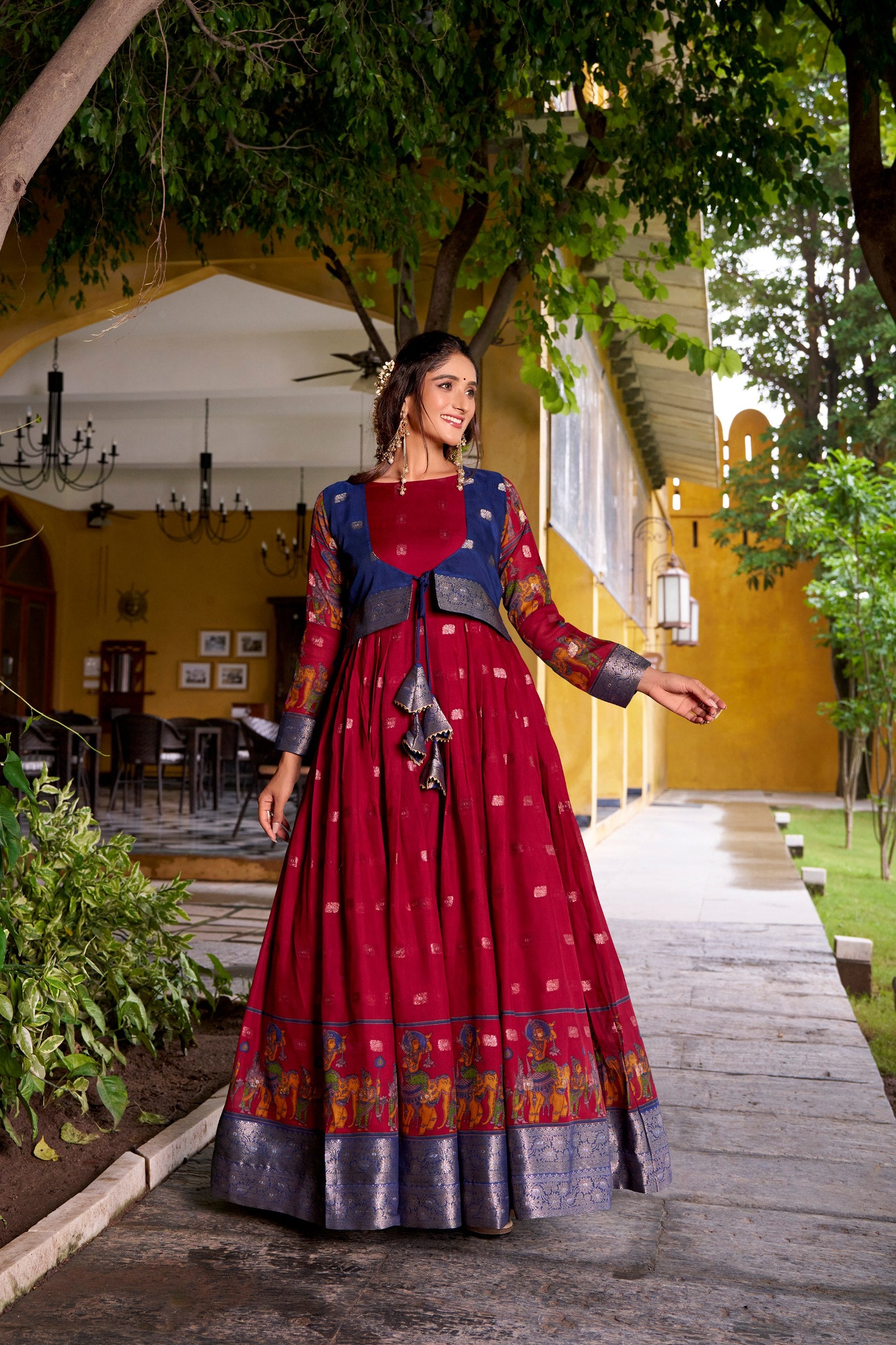 Chanderi-style gown