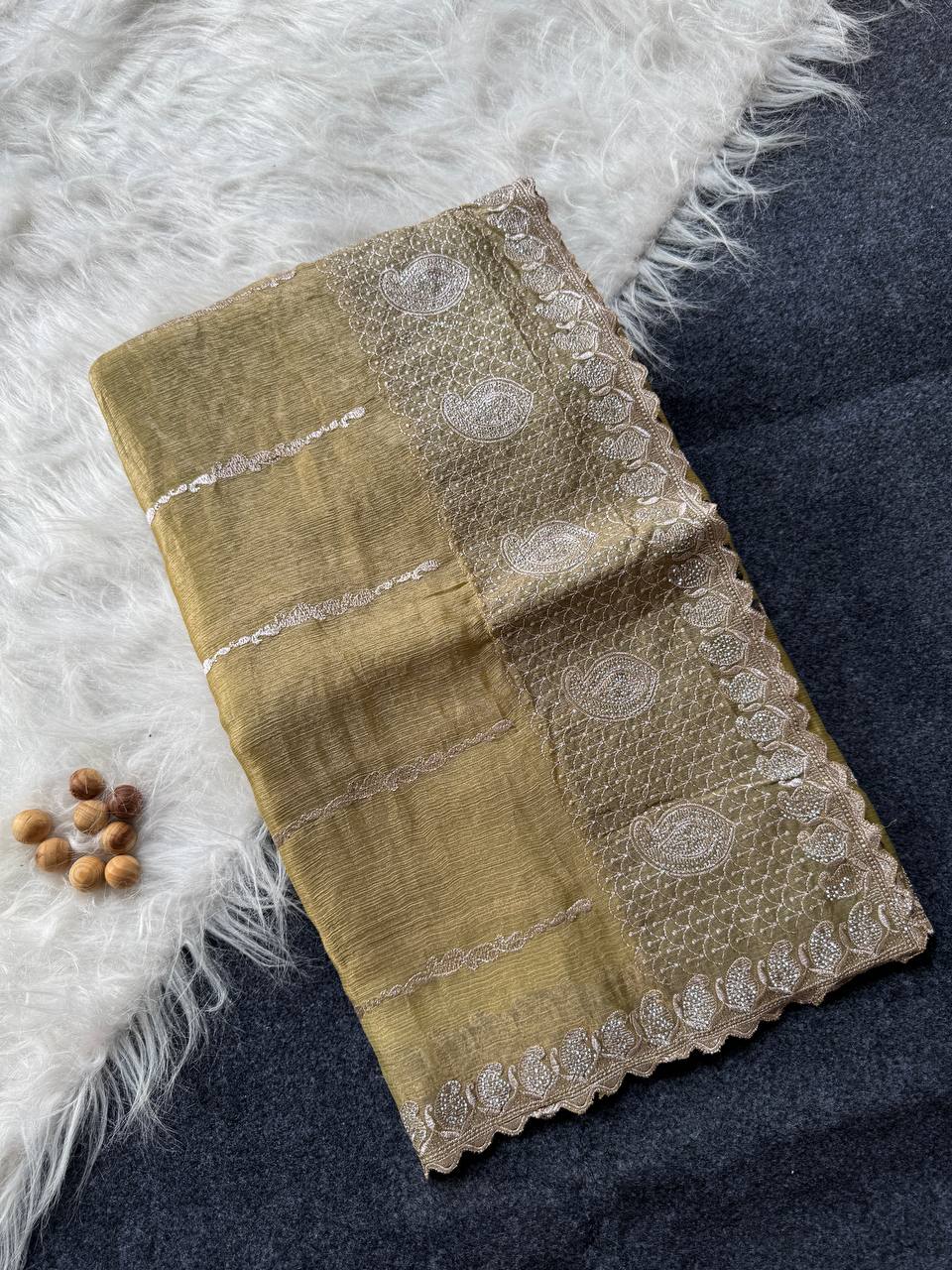 JimmyChoo Silk Zari Saree