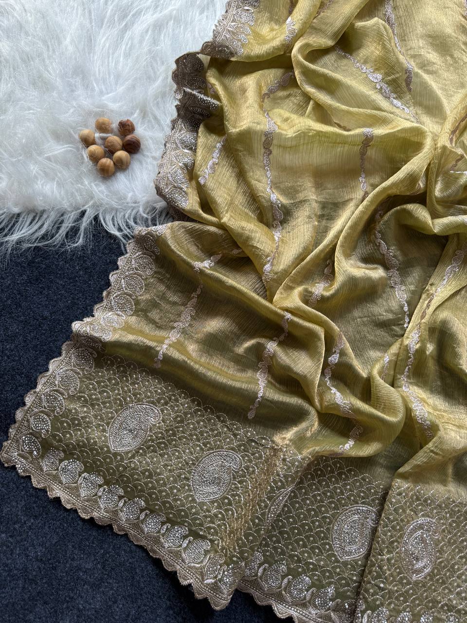 JimmyChoo Silk Zari Saree