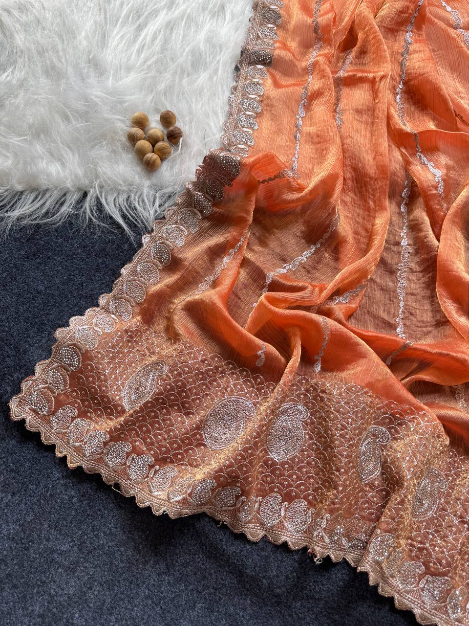 JimmyChoo Silk Zari Saree