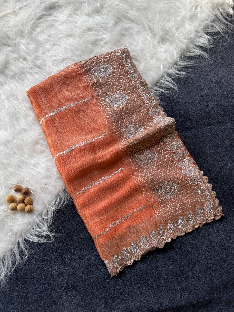 JimmyChoo Silk Zari Saree