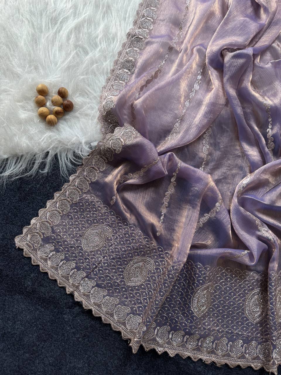 JimmyChoo Silk Zari Saree