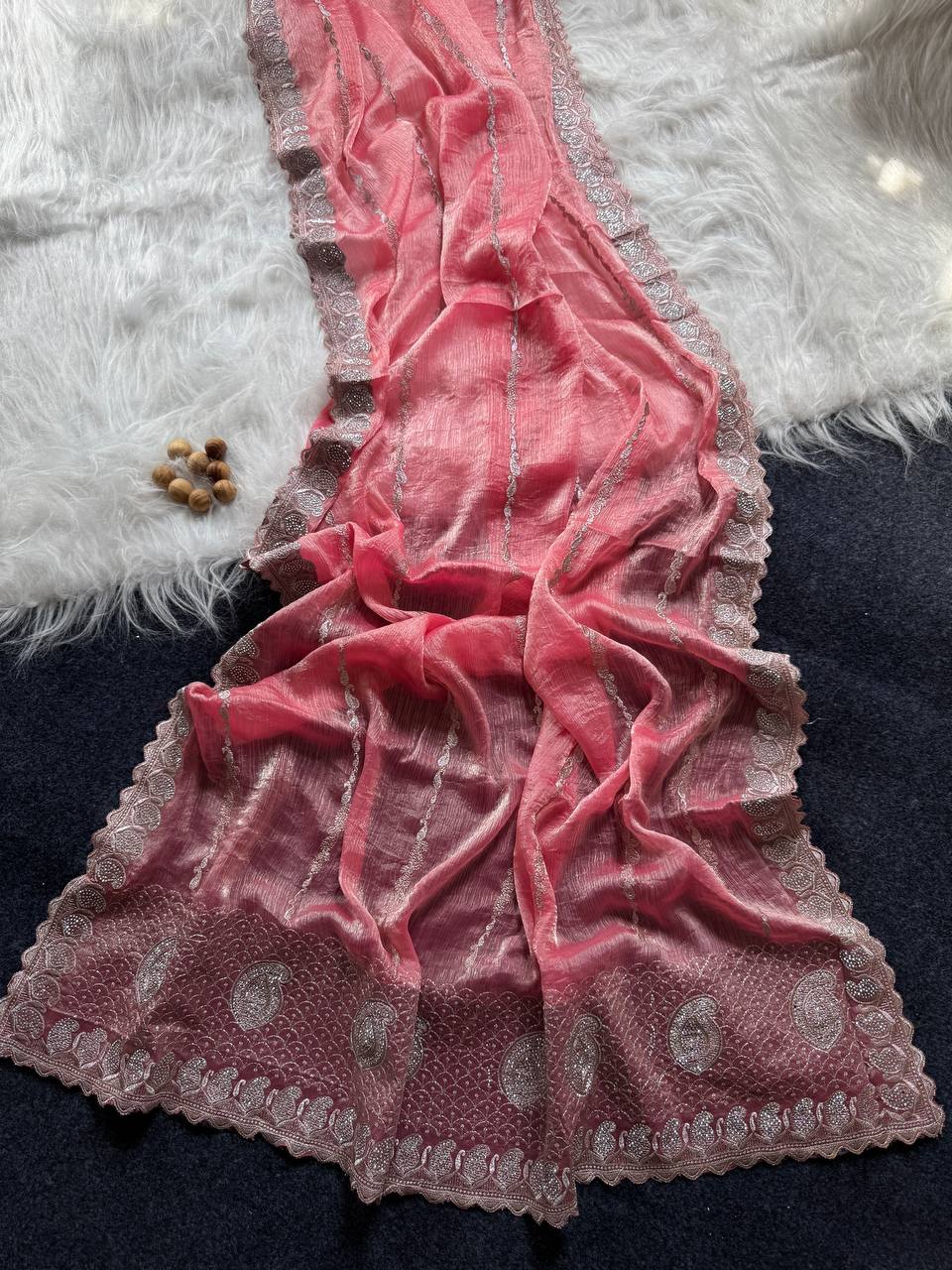 JimmyChoo Silk Zari Saree